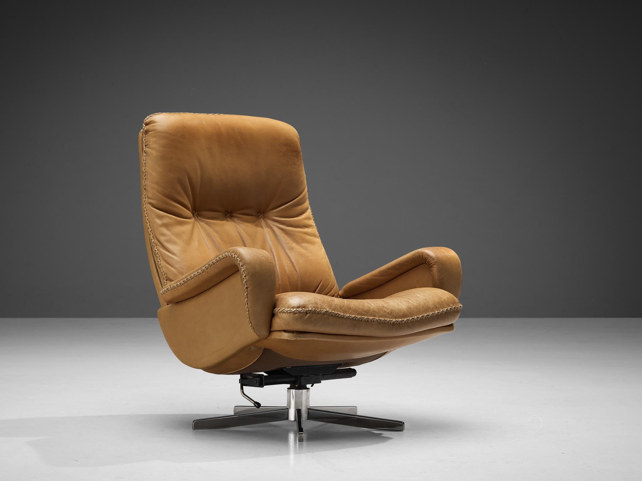 Mid-20th Century De Sede Lounge Chair in Camel Leather  For Sale