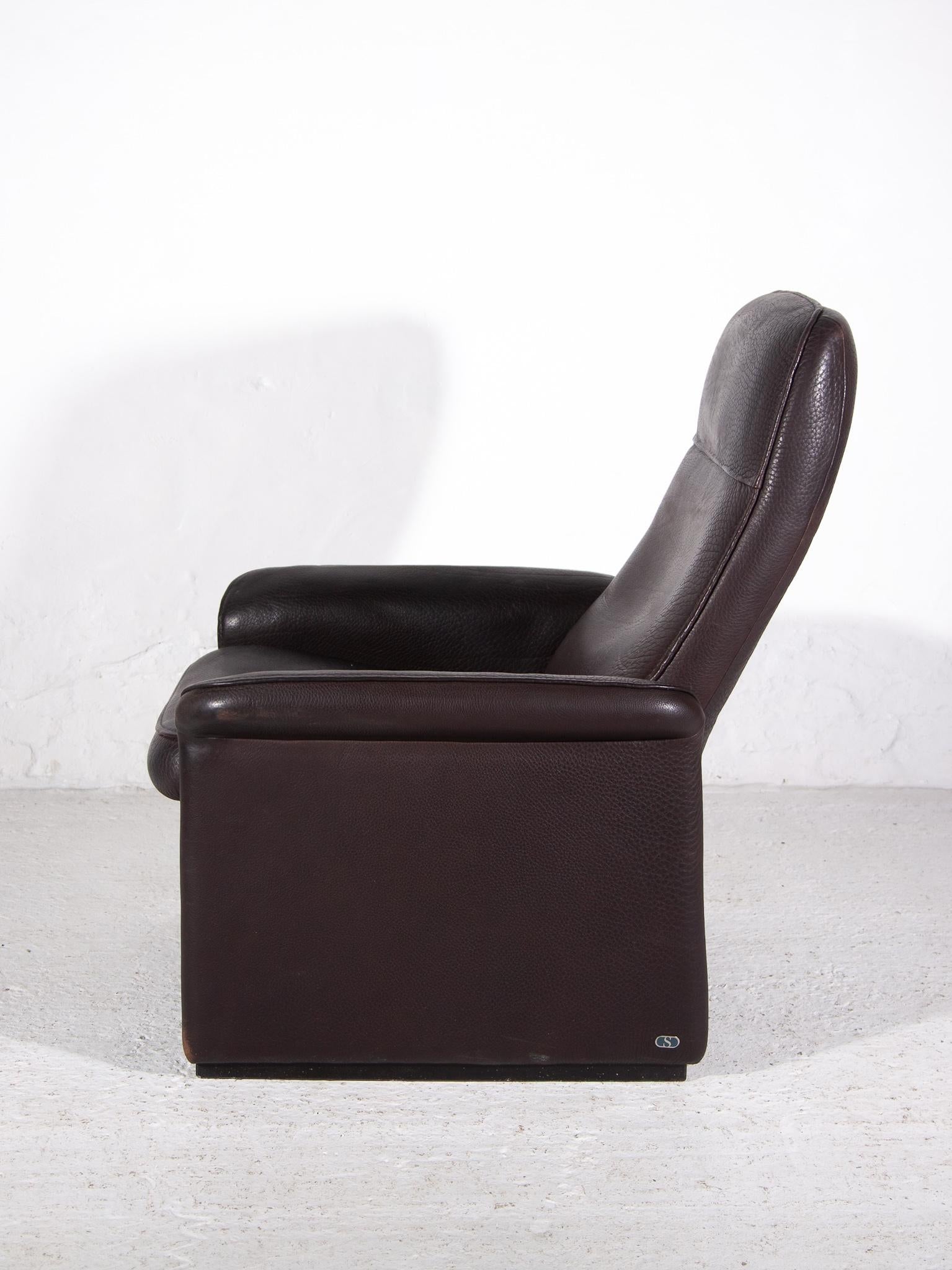Silla reclinable De Sede DS-50 Fauteuil, años 70 Hecho a mano en venta