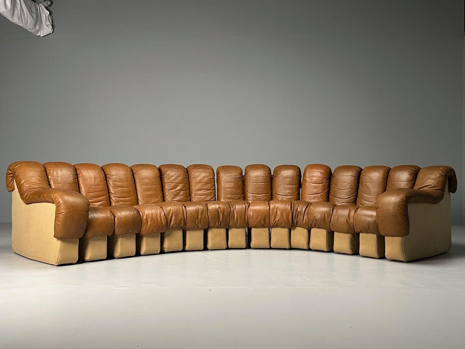 De Sede, Mid-Century Modern, DS-600 Non Stop Sectional Sofa, Distressed Leather 1