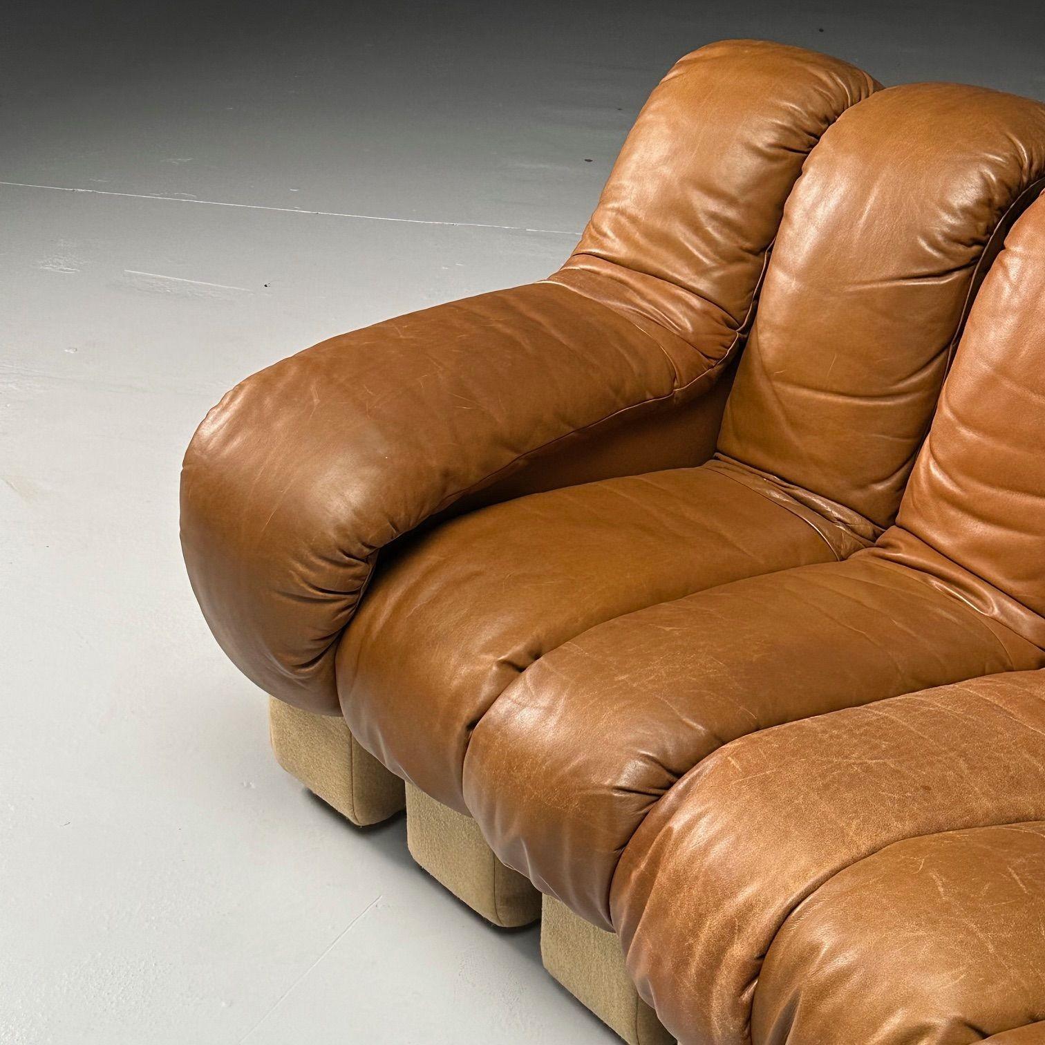 De Sede, Mid-Century Modern, DS-600 Non Stop Sectional Sofa, Distressed Leather 2
