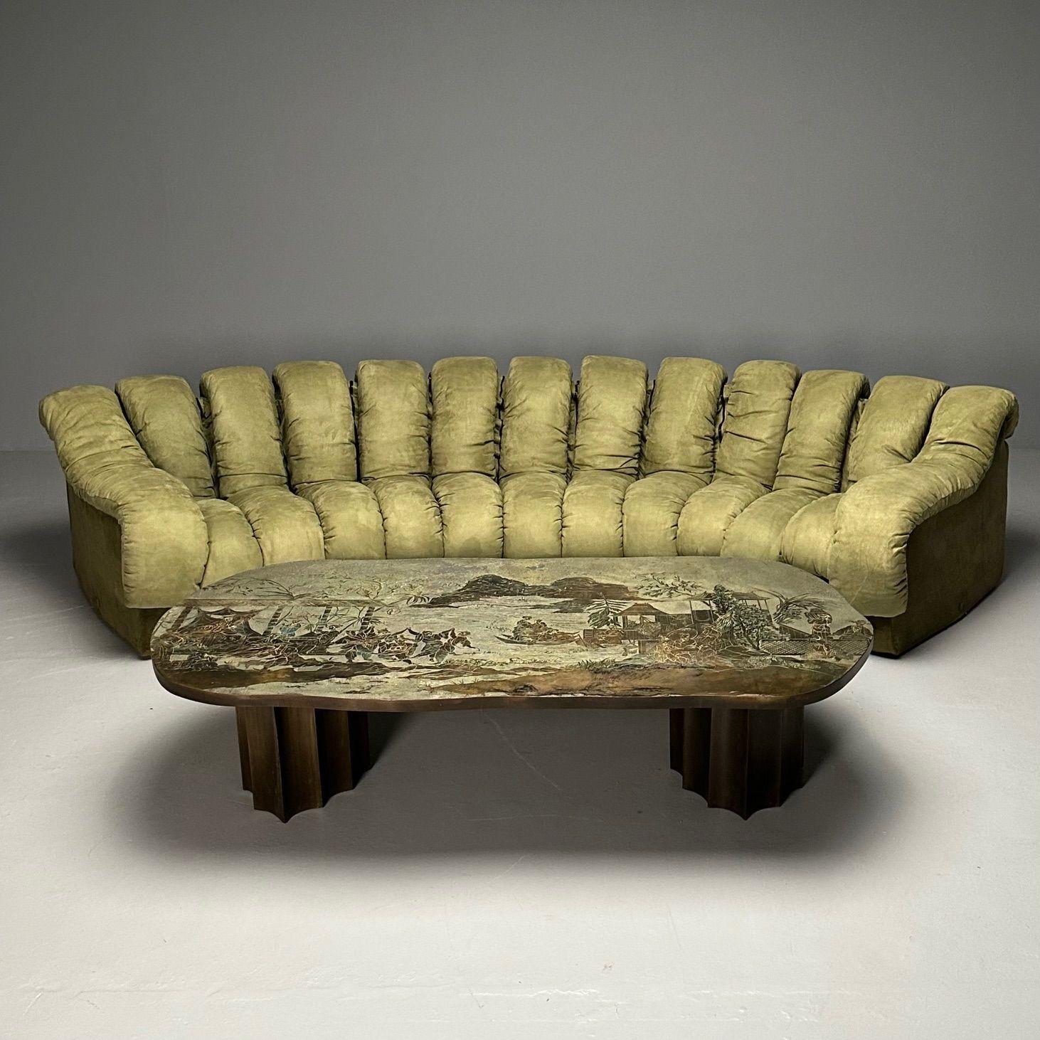 De Sede, Mid-Century Modern, DS-600 Non Stop Sectional Sofa, Green Fabric For Sale 6