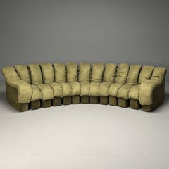 De Sede, Mid-Century Modern, DS-600 Non Stop Sectional Sofa, Green Fabric