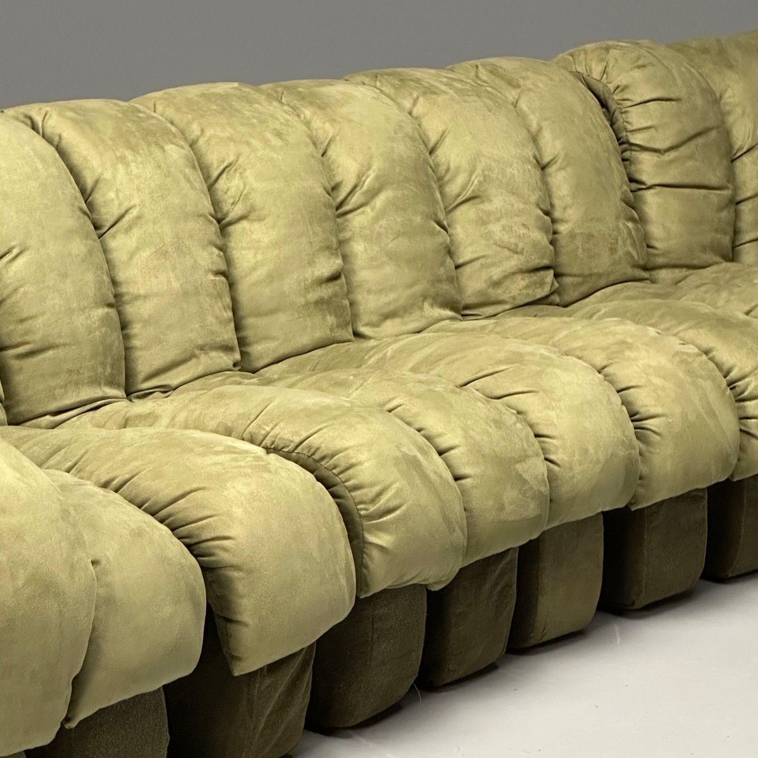 De Sede, Mid-Century Modern, DS-600 Non Stop Sectional Sofa, Green Fabric For Sale 2