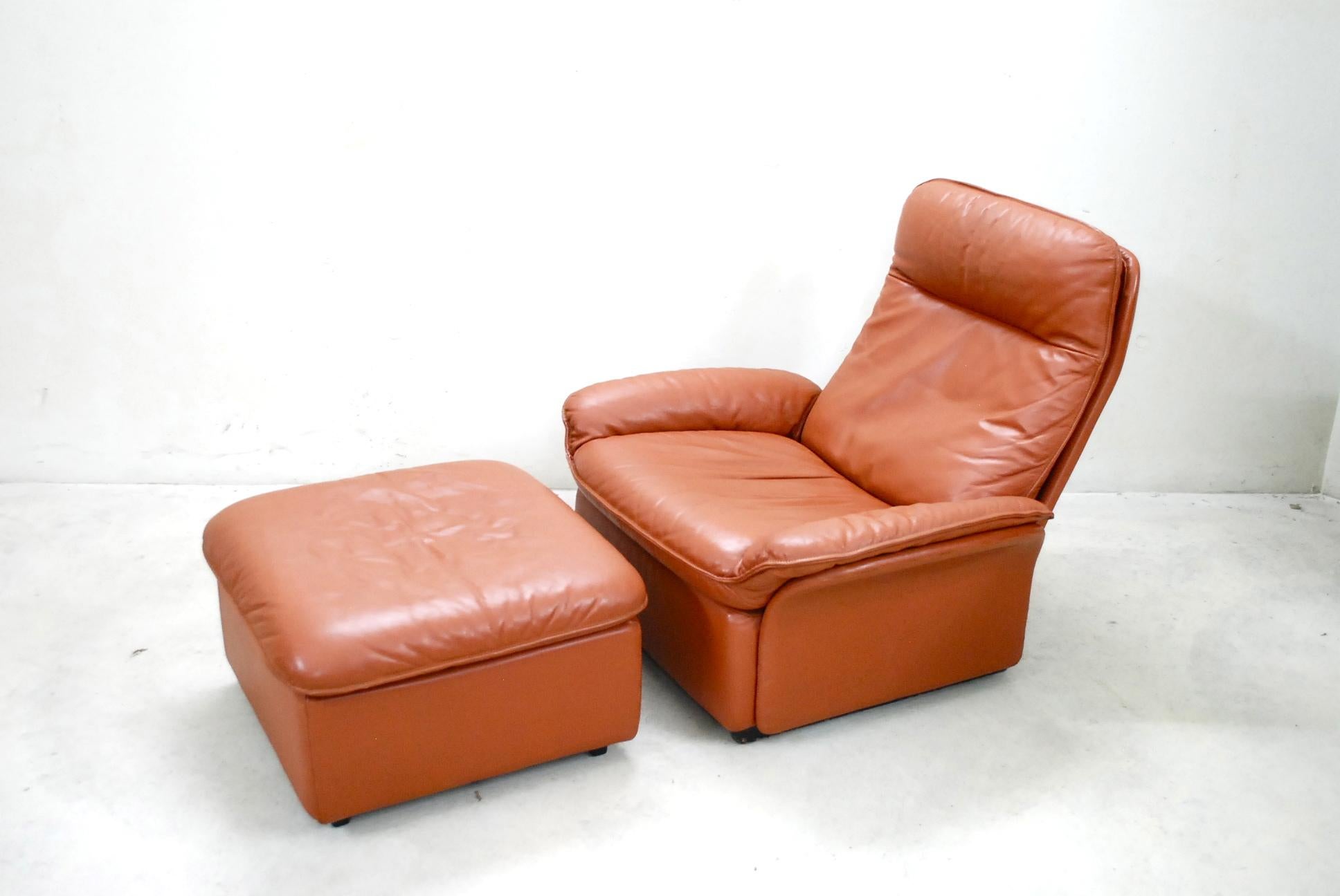 cognac chair and ottoman
