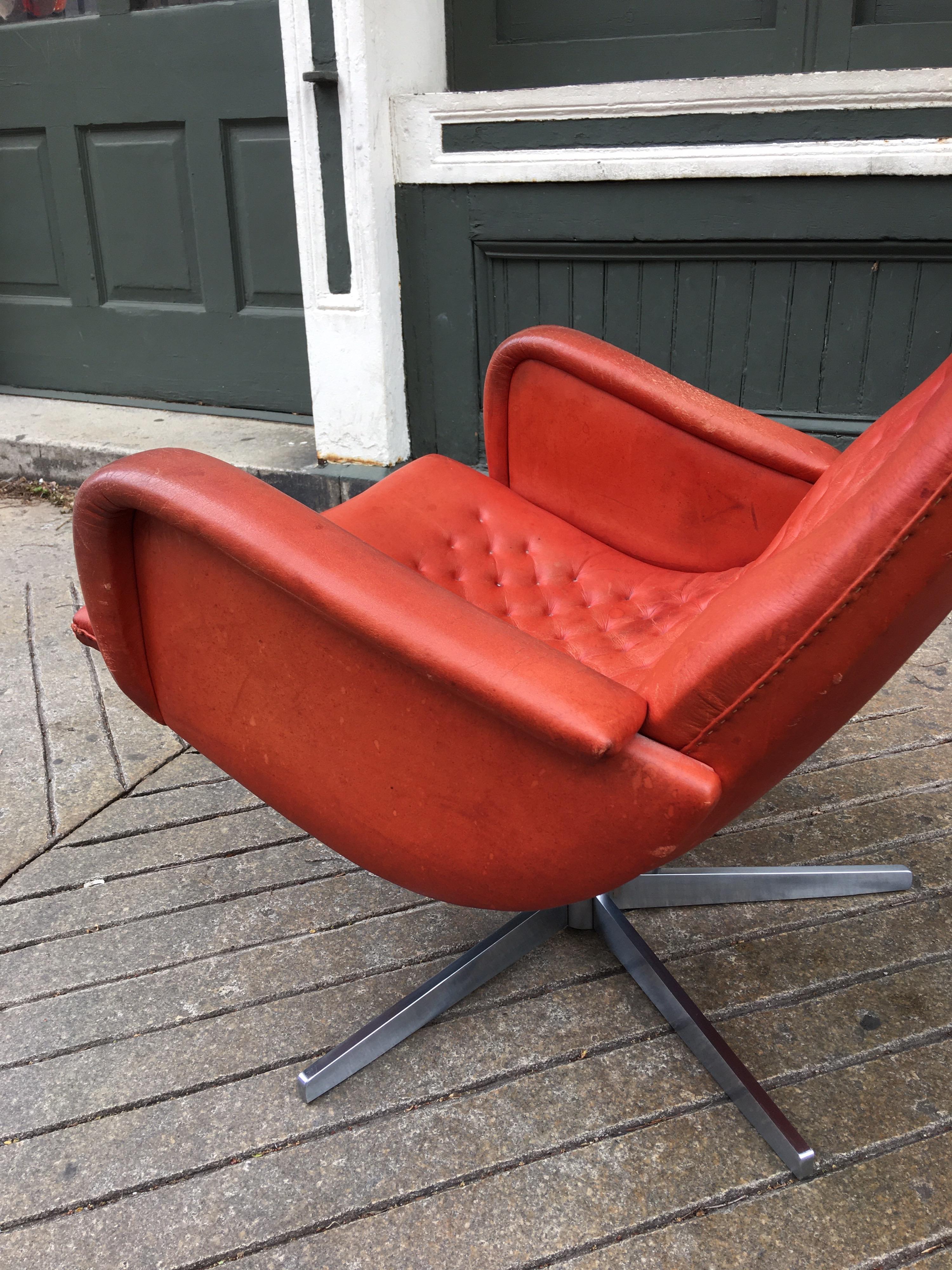 De Sede Model DS 51 Ox Blood Red Lounge Chair 3