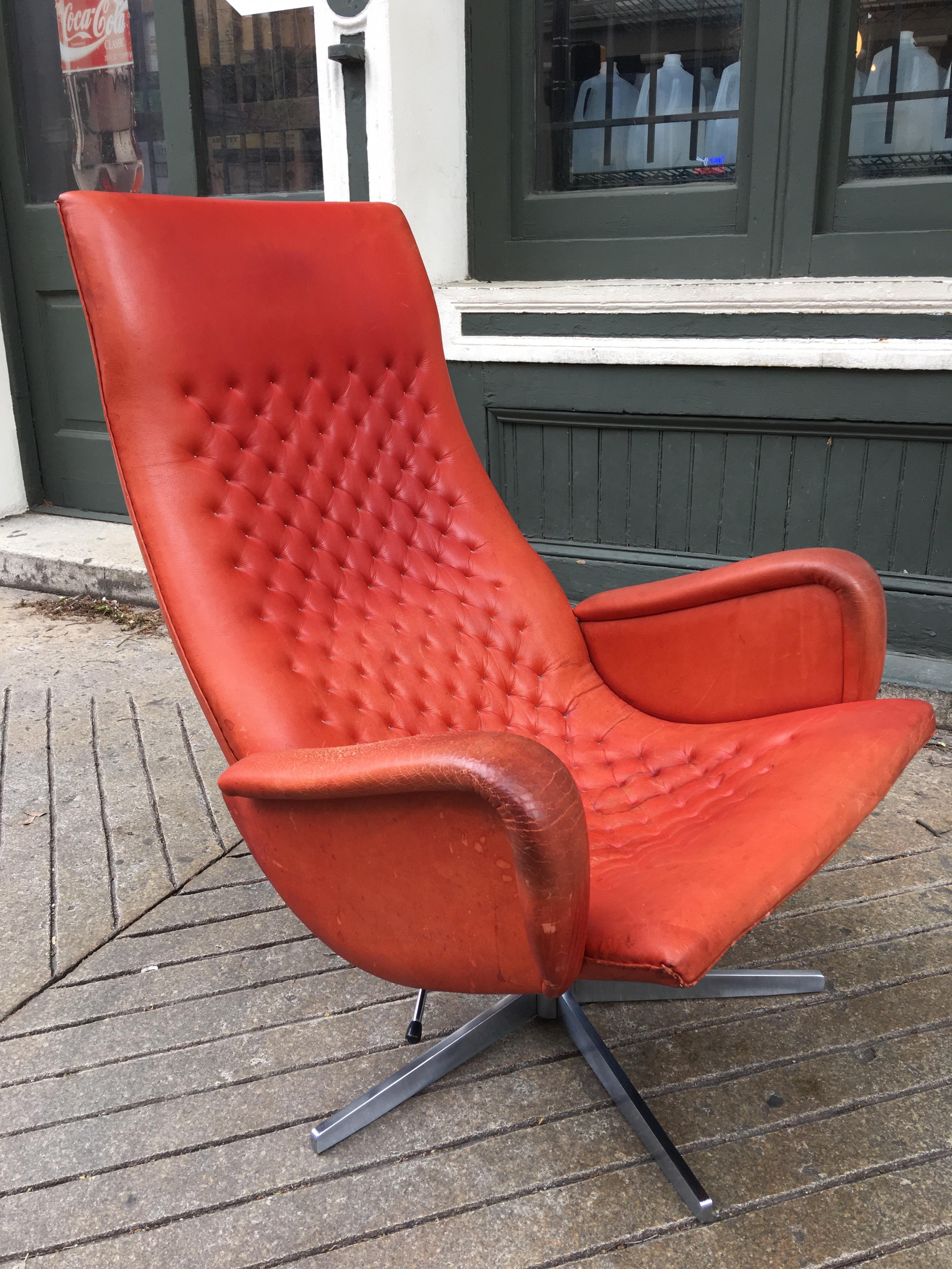 De Sede Model DS 51 Ox Blood Red Lounge Chair 5