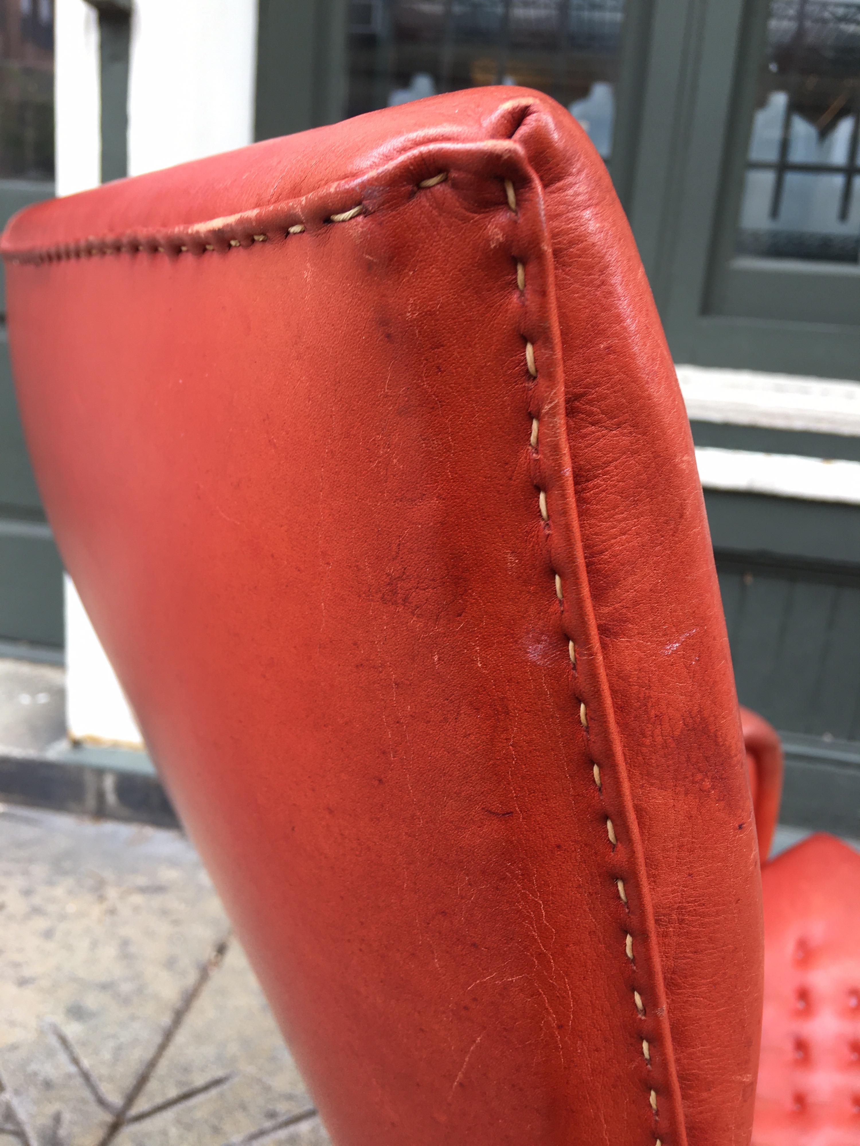 De Sede Model DS 51 Ox Blood Red Lounge Chair In Good Condition In Philadelphia, PA