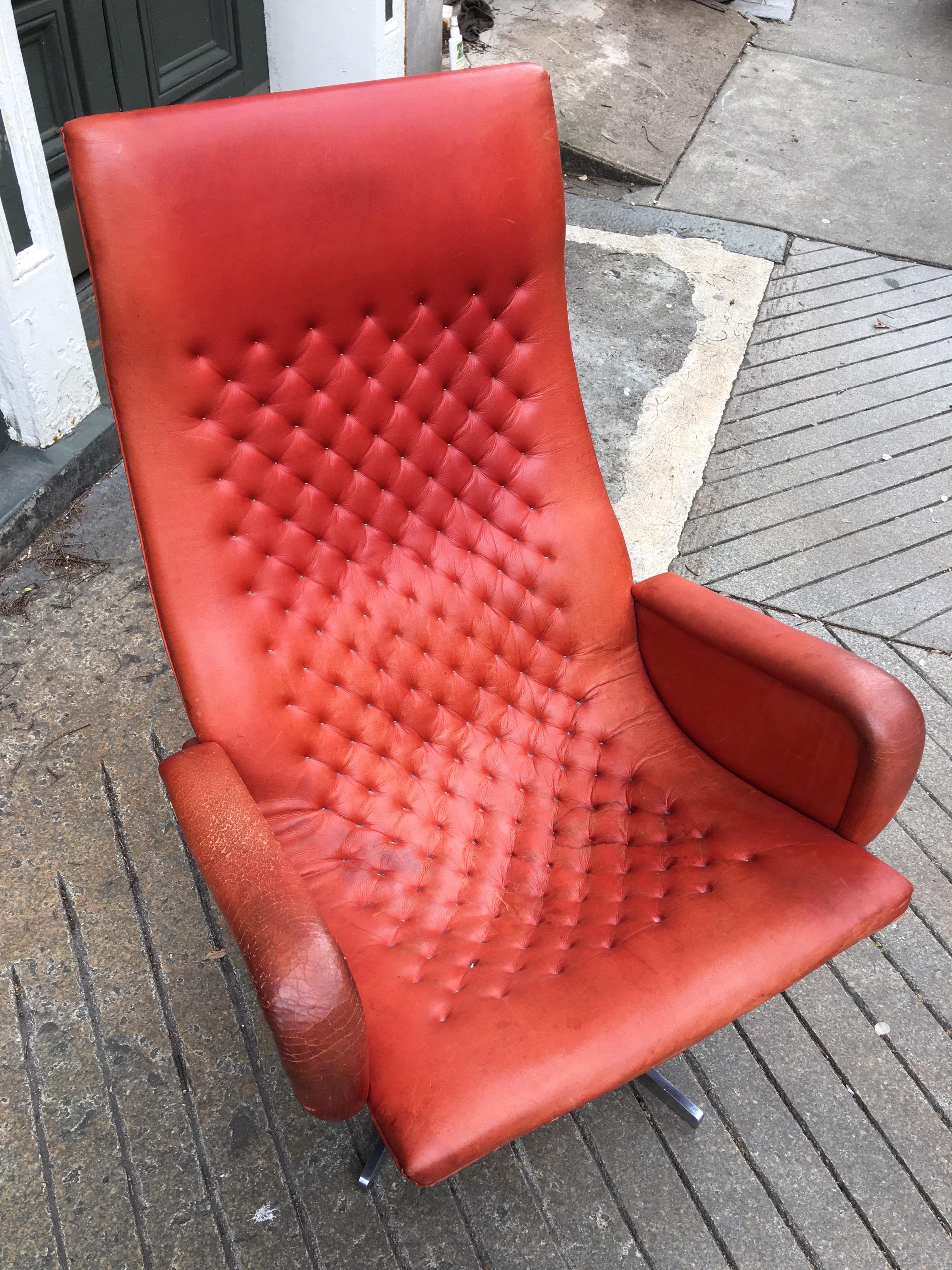 De Sede Model DS 51 Ox Blood Red Lounge Chair 1