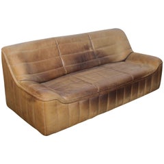 De Sede Model DS 84 Brown Leather Sofa from Switzerland