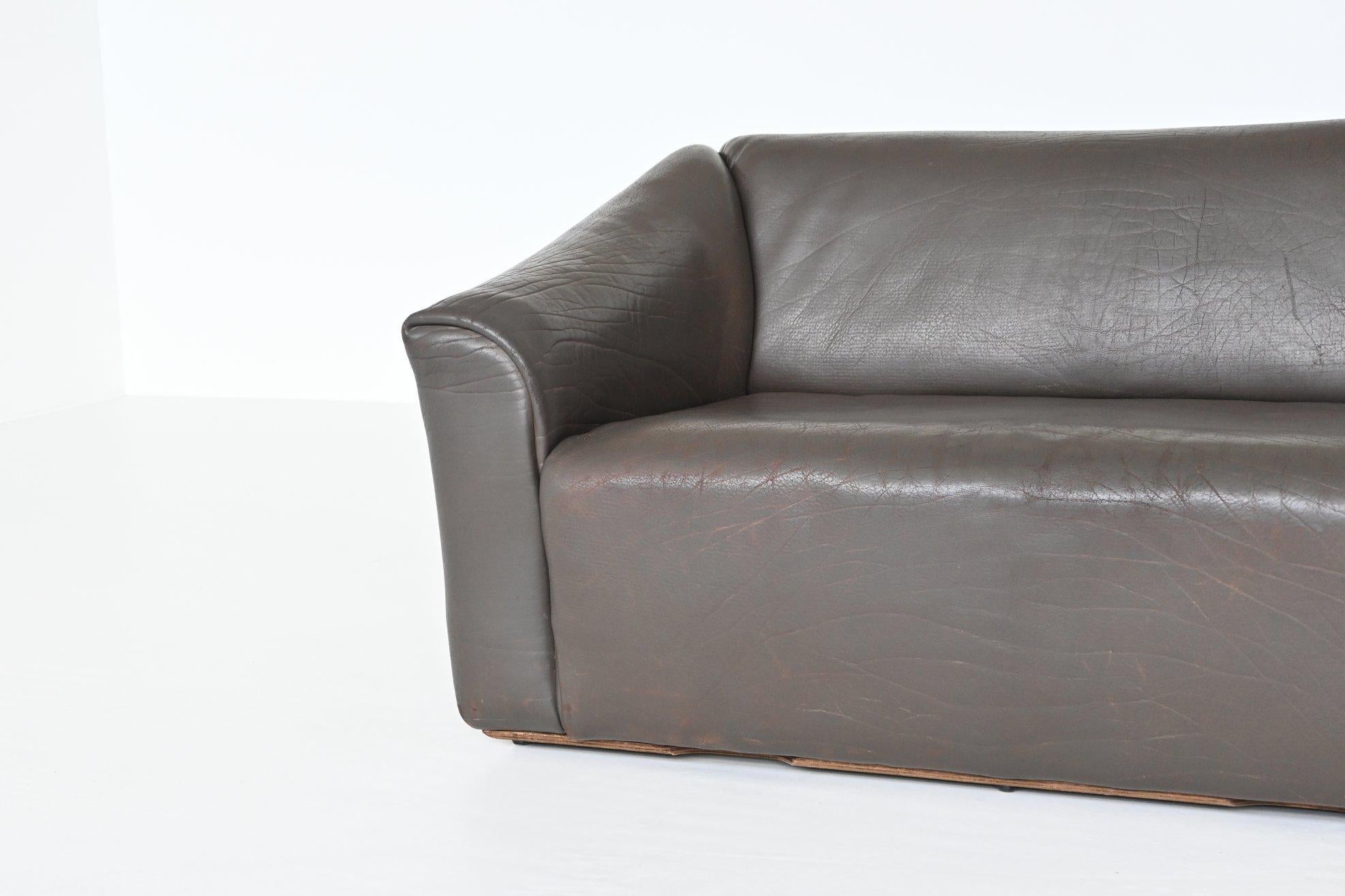 De Sede Model DS47 Two-Seater Sofa Dark Brown Leather Switzerland, 1970 2