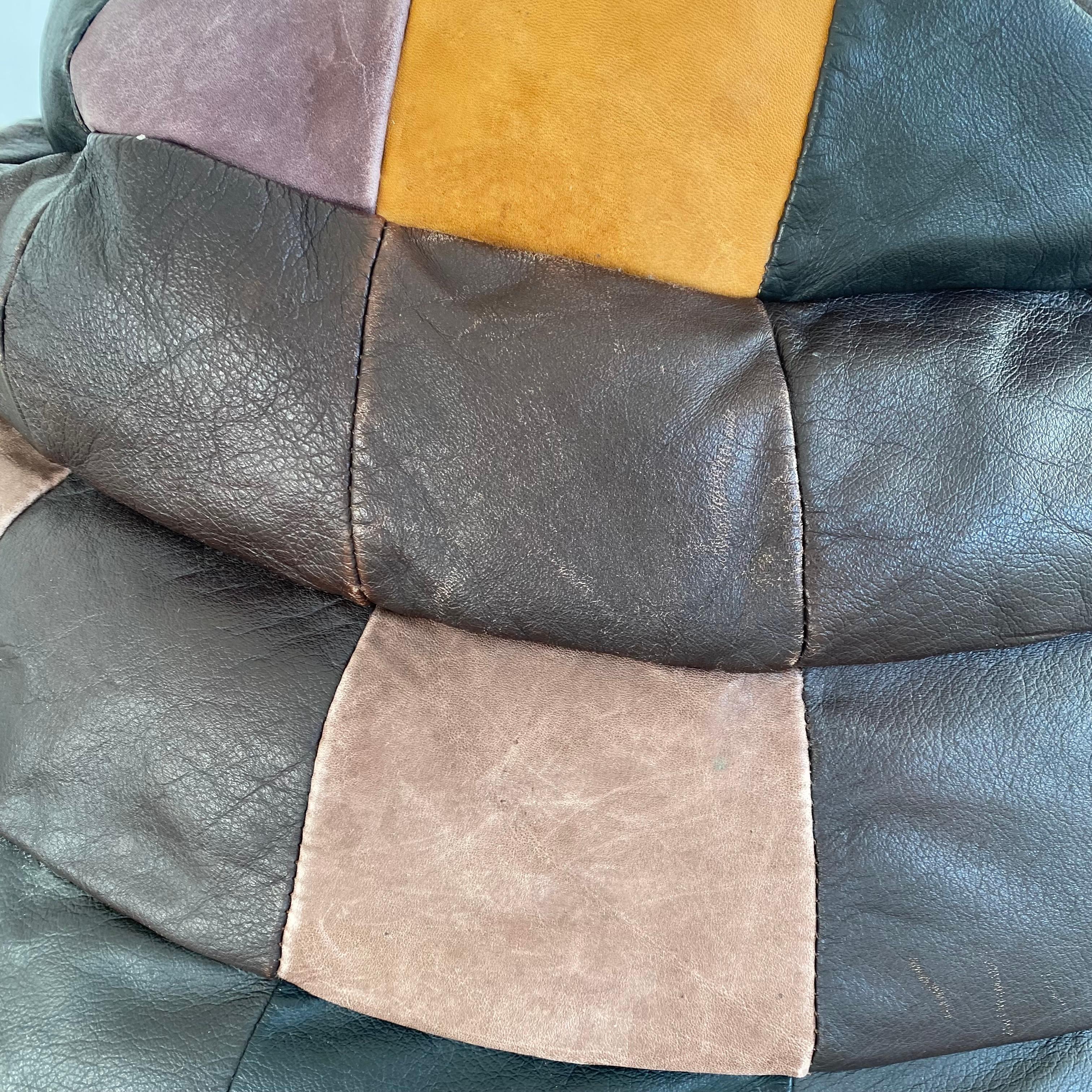 De Sede Multi-Color Patchwork Leather Bean Bag 1