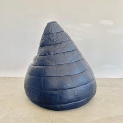 Sac De Sede en cuir patchwork bleu marine, années 1970, Suisse