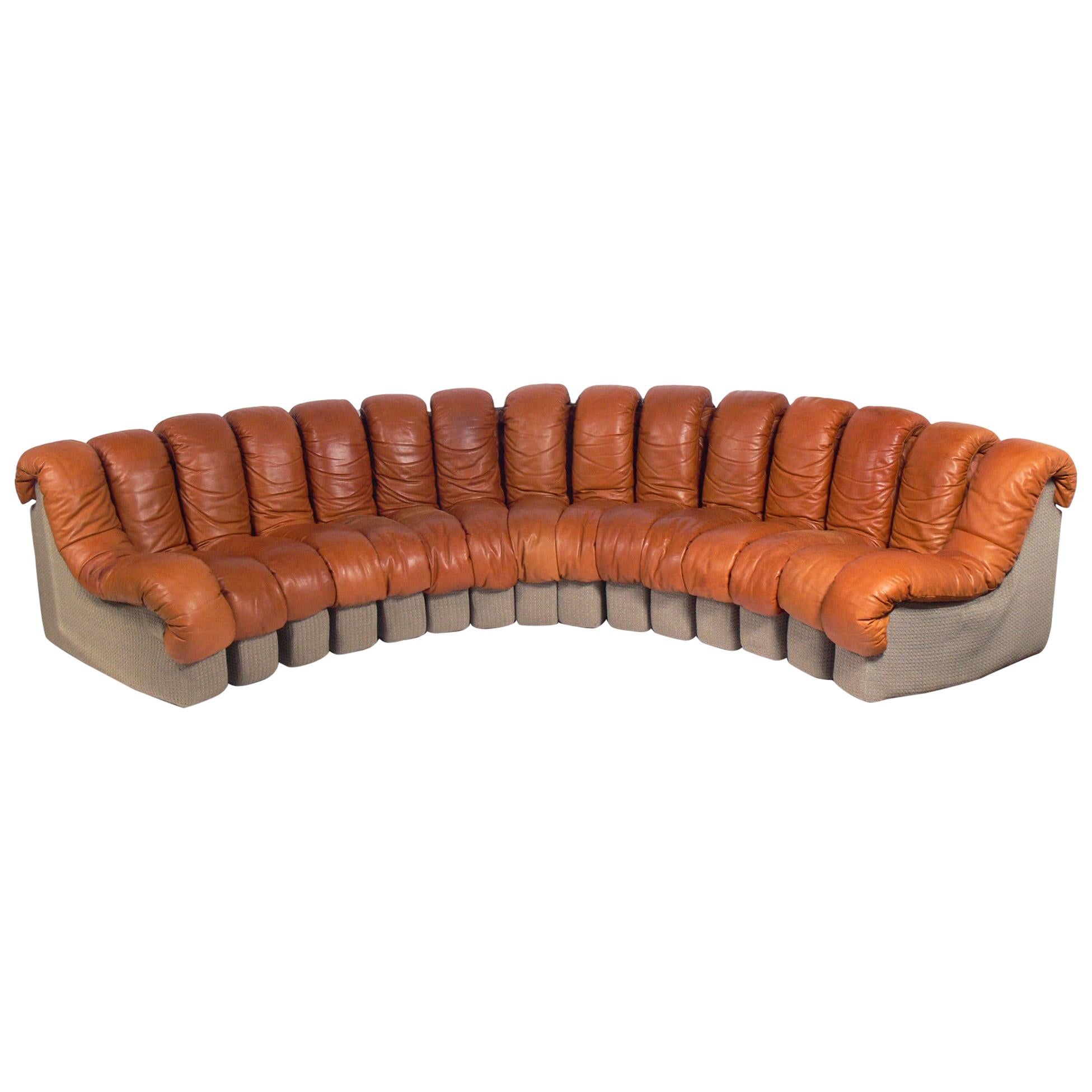 De Sede "Non-Stop" Leather Sectional Sofa