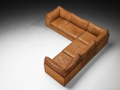 De Sede 'Pagoda' DS-19 Sectional Sofa in Cognac Brown Leather