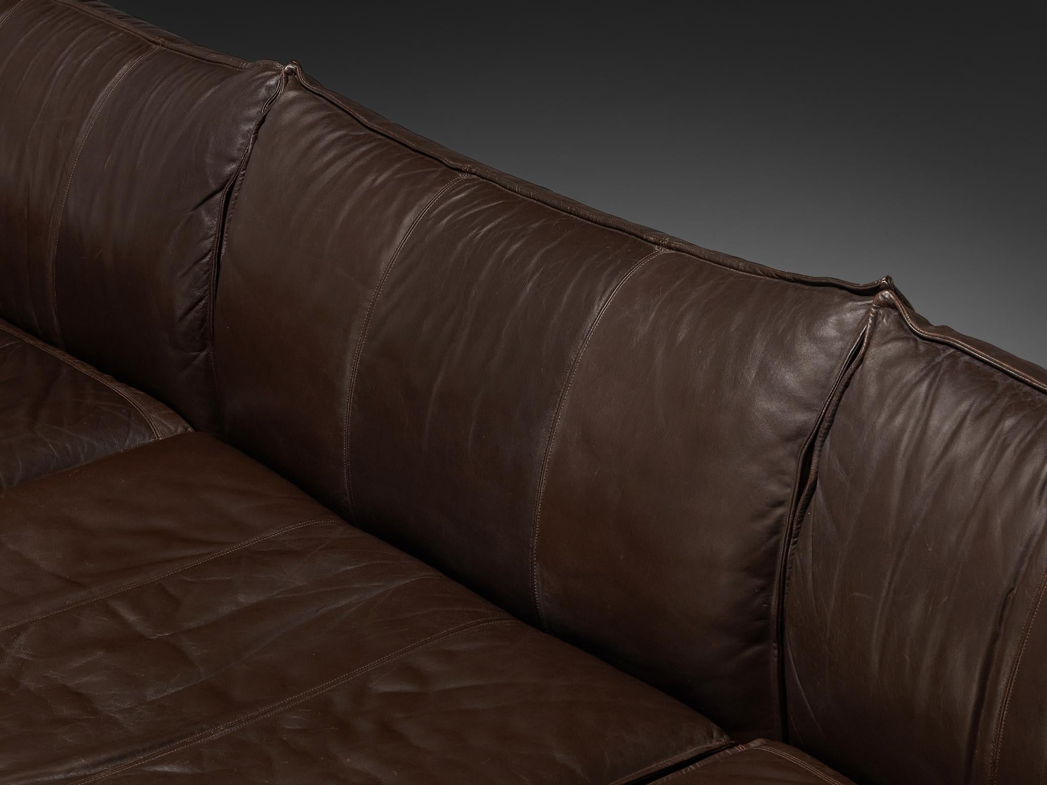 De Sede 'Pagoda' DS-19 Sectional Sofa in Dark Brown Leather For Sale 4