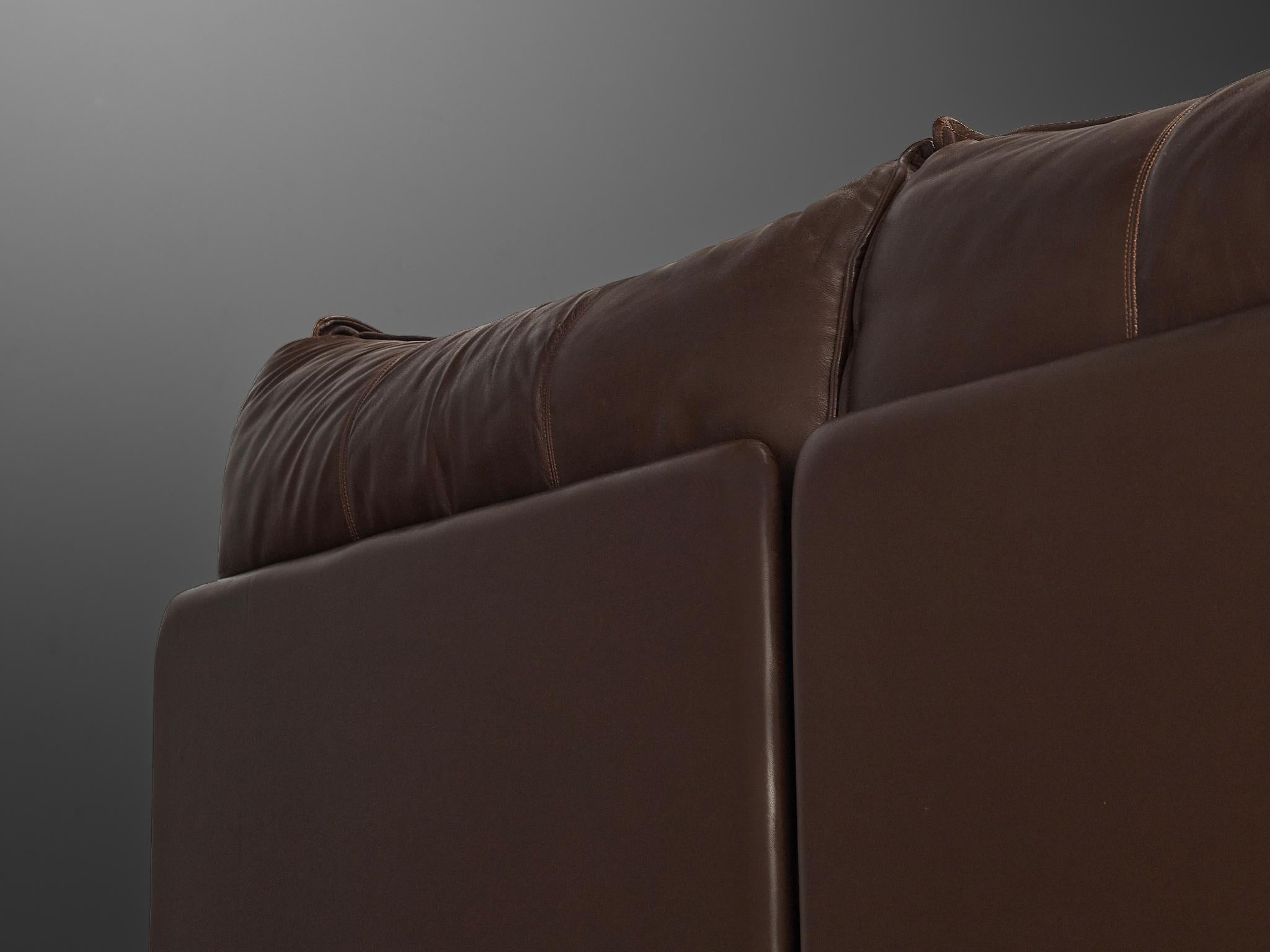 De Sede 'Pagoda' DS-19 Sectional Sofa in Dark Brown Leather For Sale 3