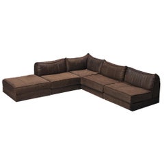 De Sede 'Pagoda' DS-19 Sectional Sofa in Dark Brown Upholstery