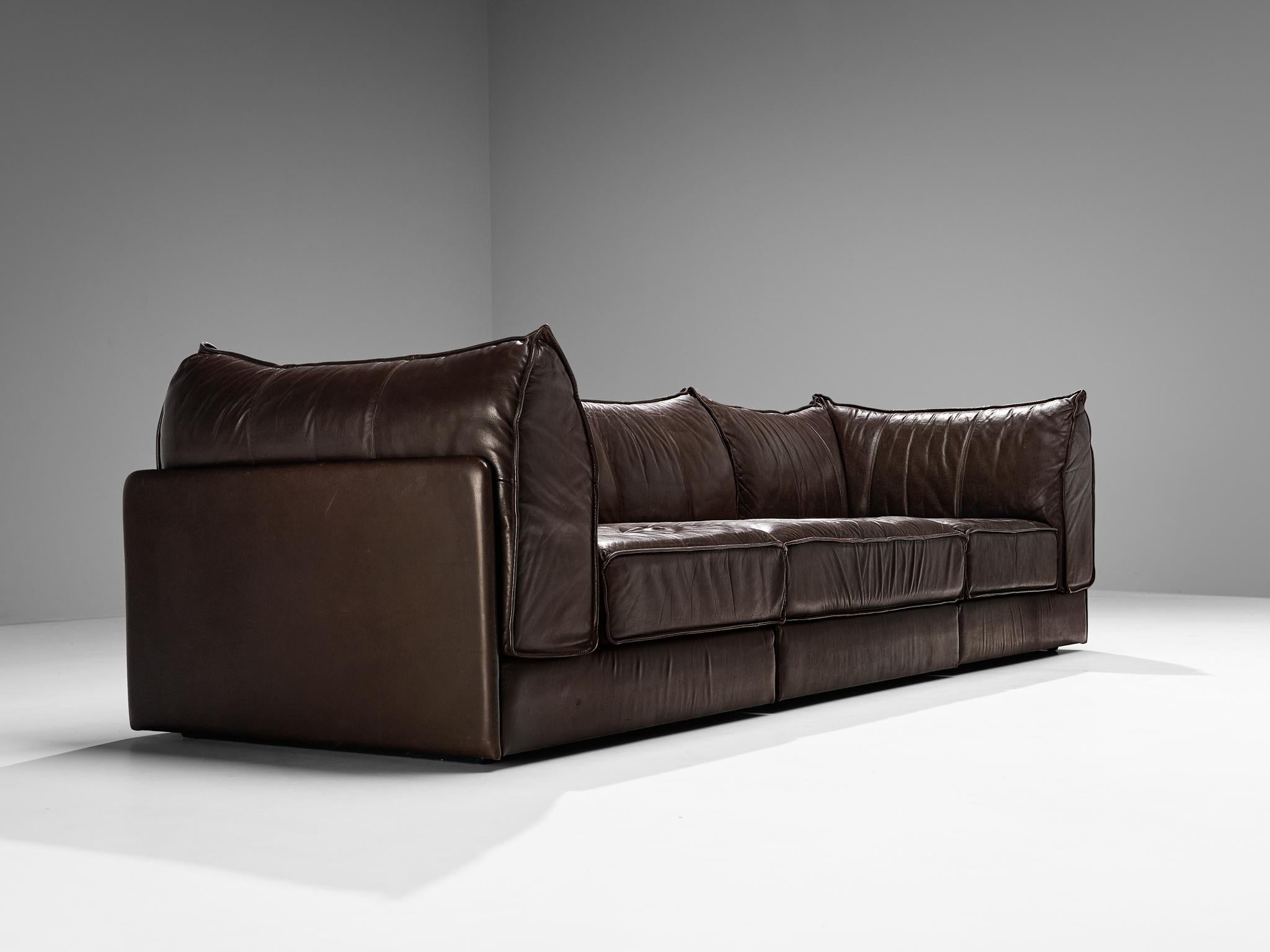 De Sede 'Pagoda' DS-19 Sofas in Dark Brown Leather  For Sale 4