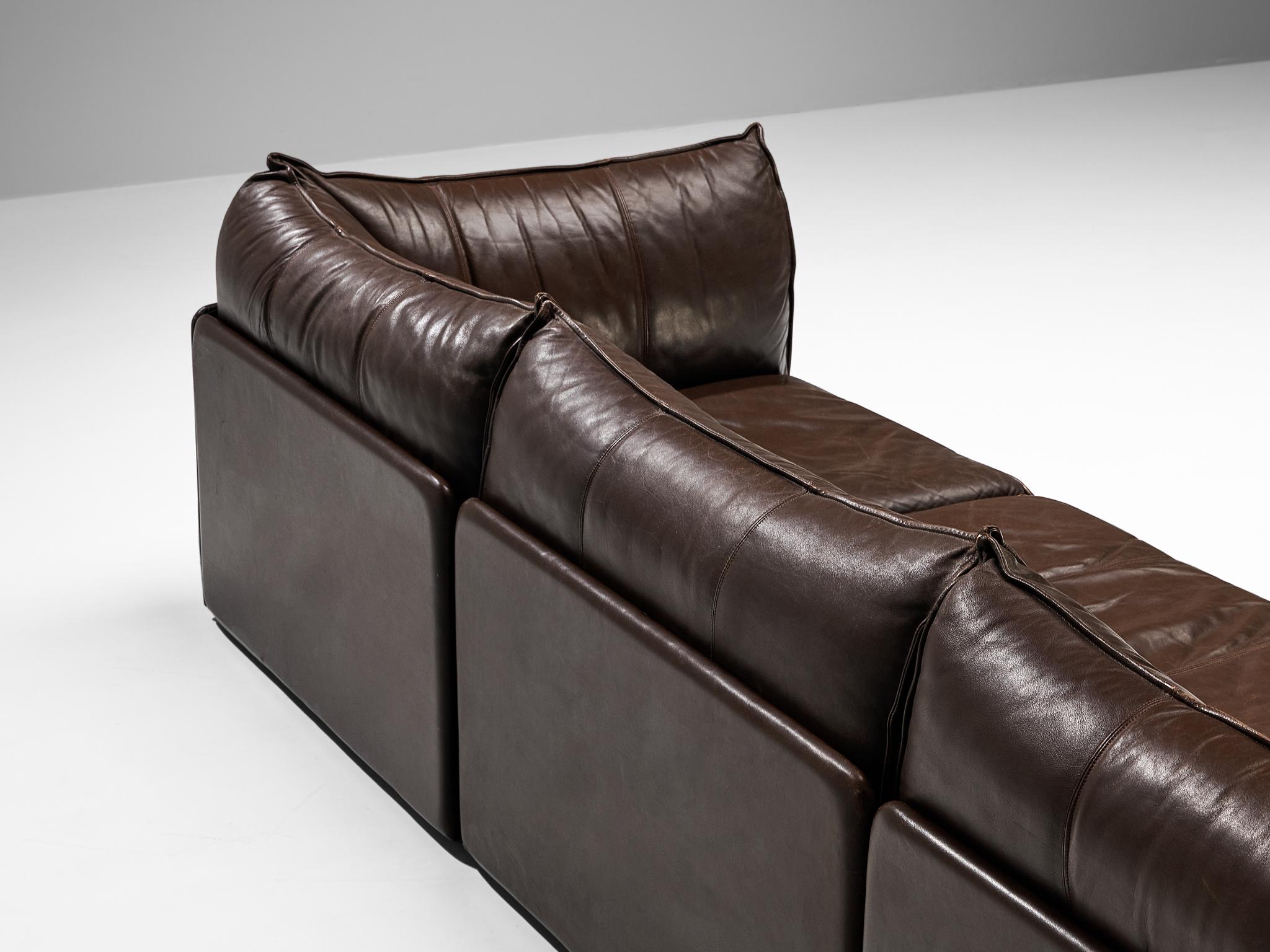 De Sede 'Pagoda' DS-19 Sofas in Dark Brown Leather  For Sale 5