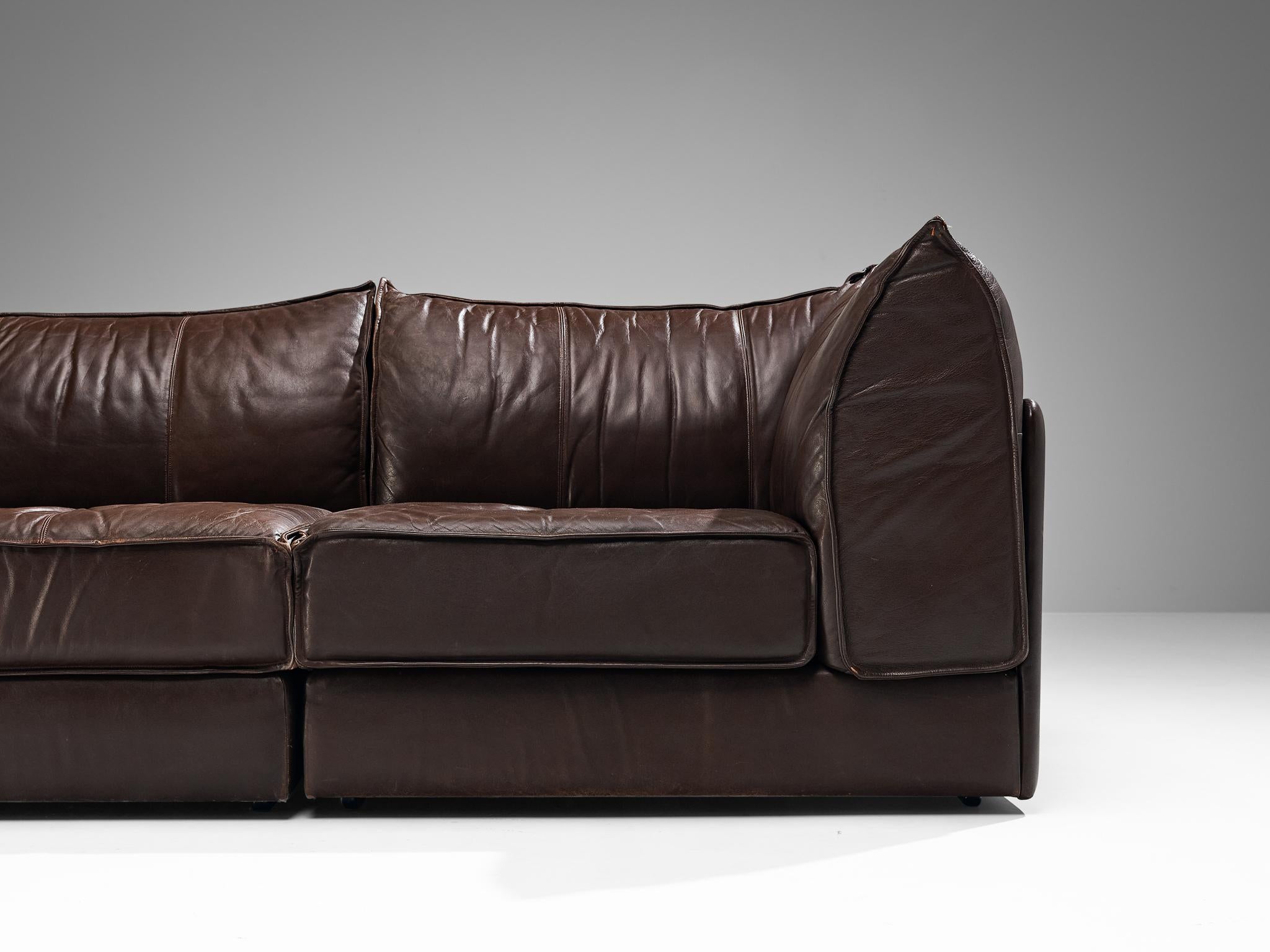 De Sede 'Pagoda' DS-19 Sofas in Dark Brown Leather  For Sale 6