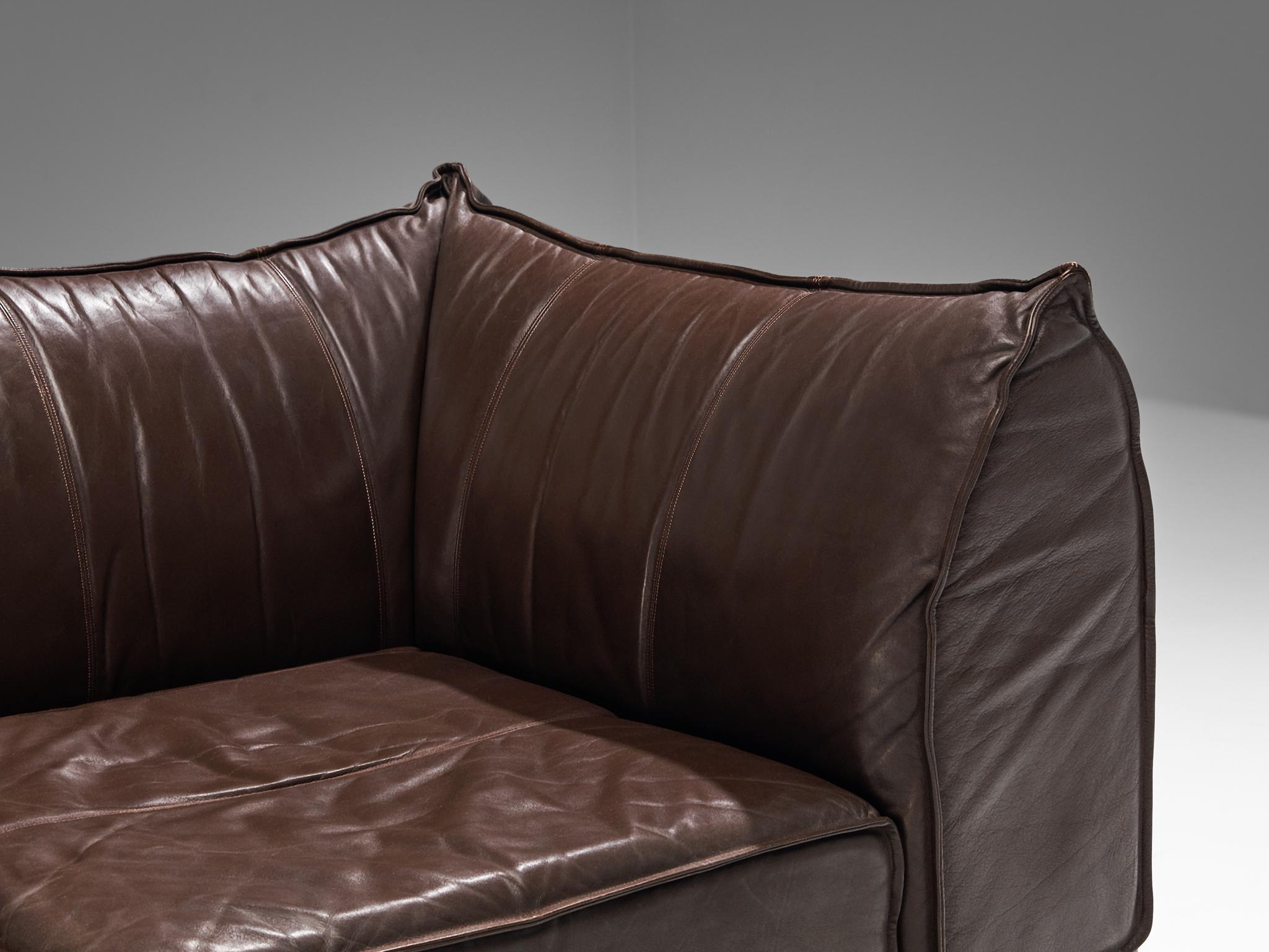 Late 20th Century De Sede 'Pagoda' DS-19 Sofas in Dark Brown Leather  For Sale