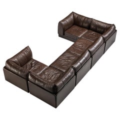Used De Sede 'Pagoda' DS-19 Sofas in Dark Brown Leather 