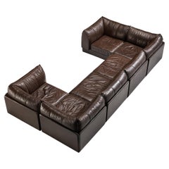 De Sede canapés pagode DS-19 en cuir marron foncé
