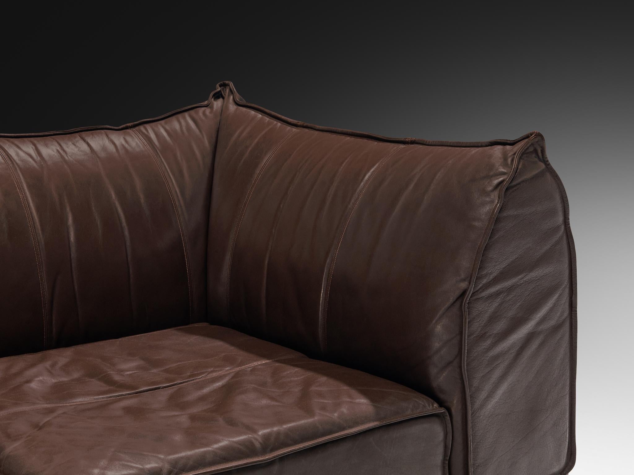 De Sede 'Pagoda' DS-19 Dreisitzige Sofas in dunkelbraunem Leder im Angebot 2