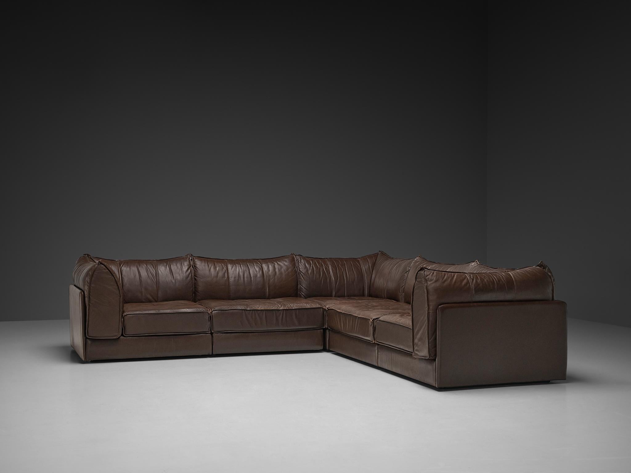 De Sede 'Pagoda' DS-19 Dreisitzer-Sofas in dunkelbraunem Leder im Angebot 4