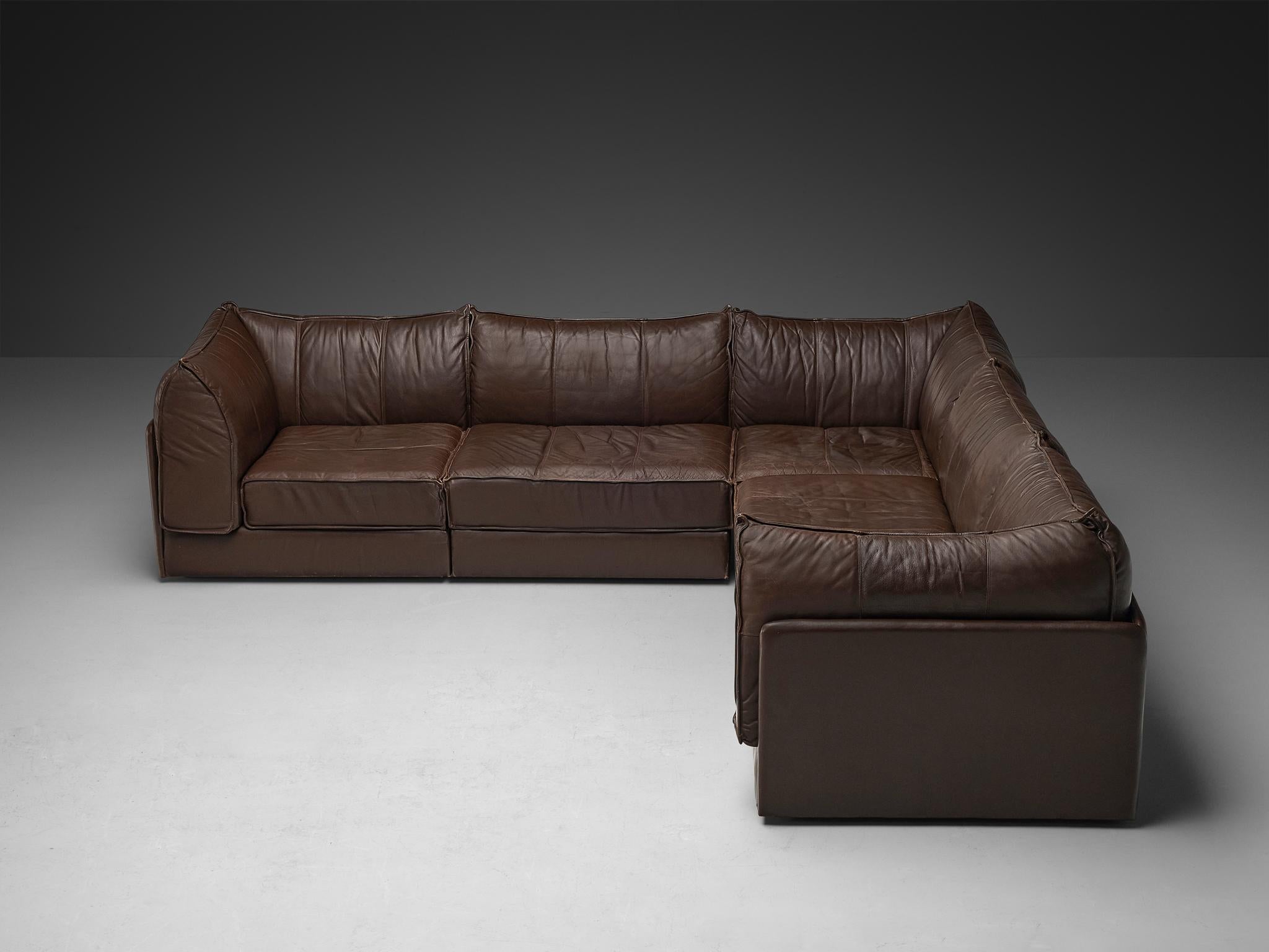 De Sede 'Pagoda' DS-19 Dreisitzer-Sofas in dunkelbraunem Leder im Angebot 1