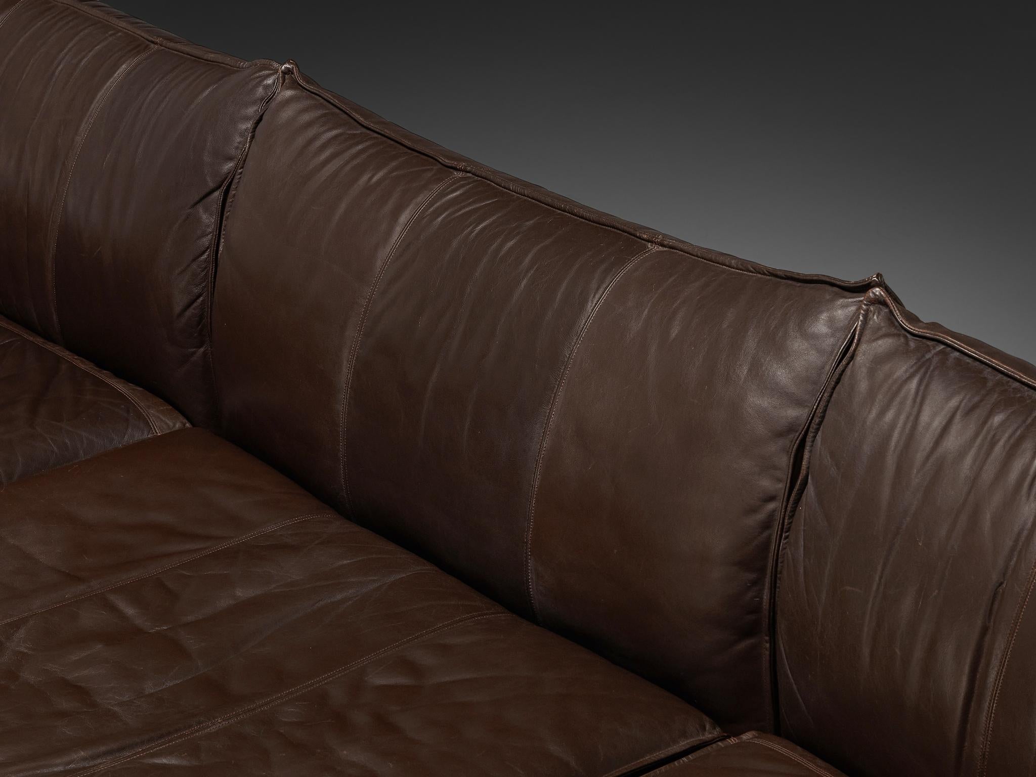 De Sede 'Pagoda' DS-19 Dreisitzer-Sofas in dunkelbraunem Leder im Angebot 2