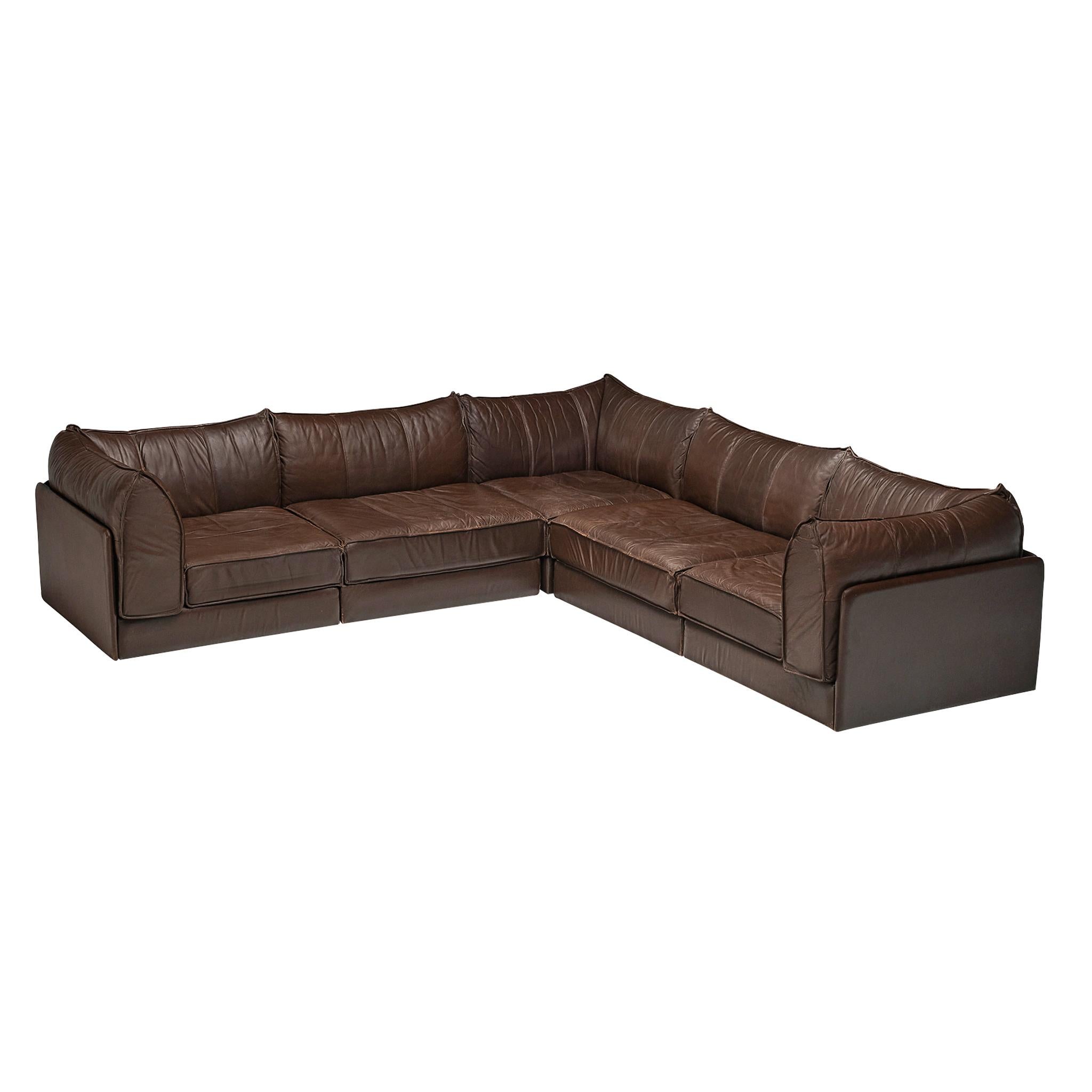 De Sede 'Pagoda' DS-19 Dreisitzer-Sofas in dunkelbraunem Leder im Angebot