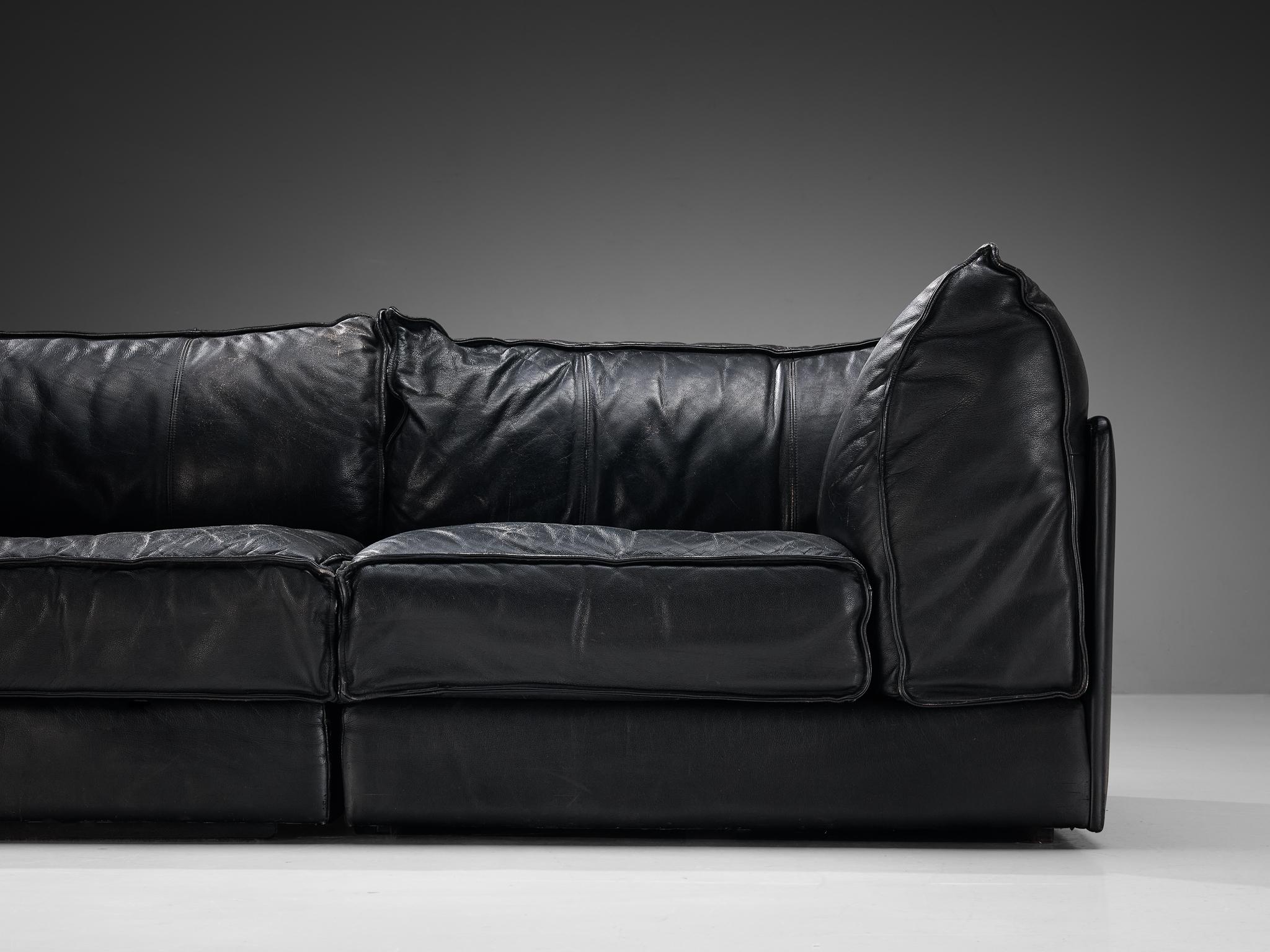 De Sede ' Pagode' DS-19A Sofas aus schwarzem Leder im Zustand „Gut“ im Angebot in Waalwijk, NL