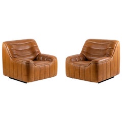 De Sede, Pair of DS-46 Armchairs in Brown Leather, 1970s