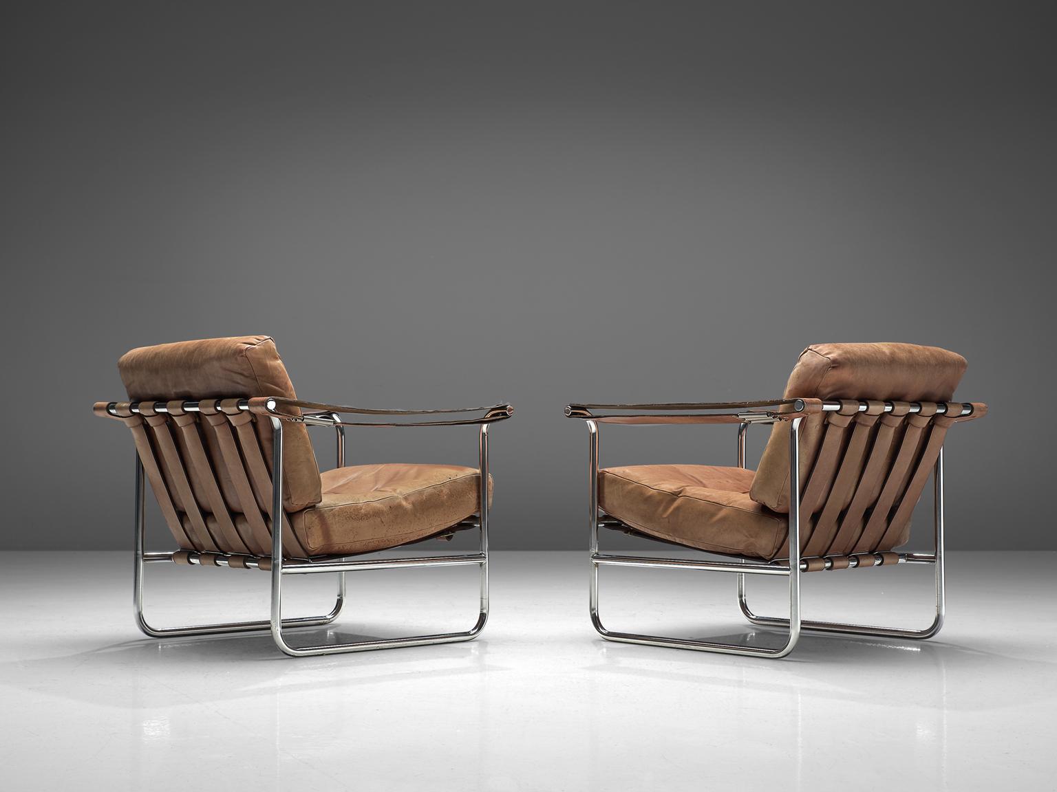 Post-Modern De Sede Pair of Leather Armchairs by Hans Eichenberger