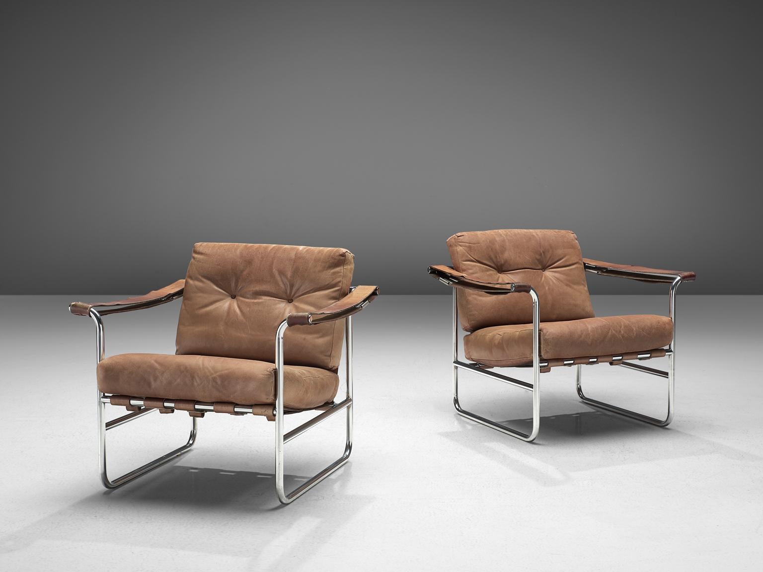 De Sede Pair of Leather Armchairs by Hans Eichenberger In Good Condition In Waalwijk, NL
