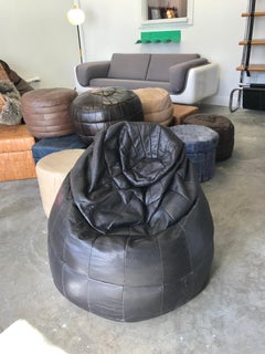 De Sede Patchwork Black Leather Bean Bag