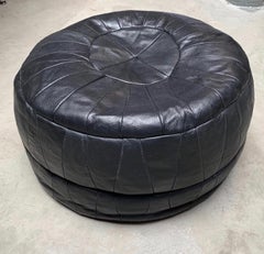 De Sede Patchwork Black Leather Ottoman
