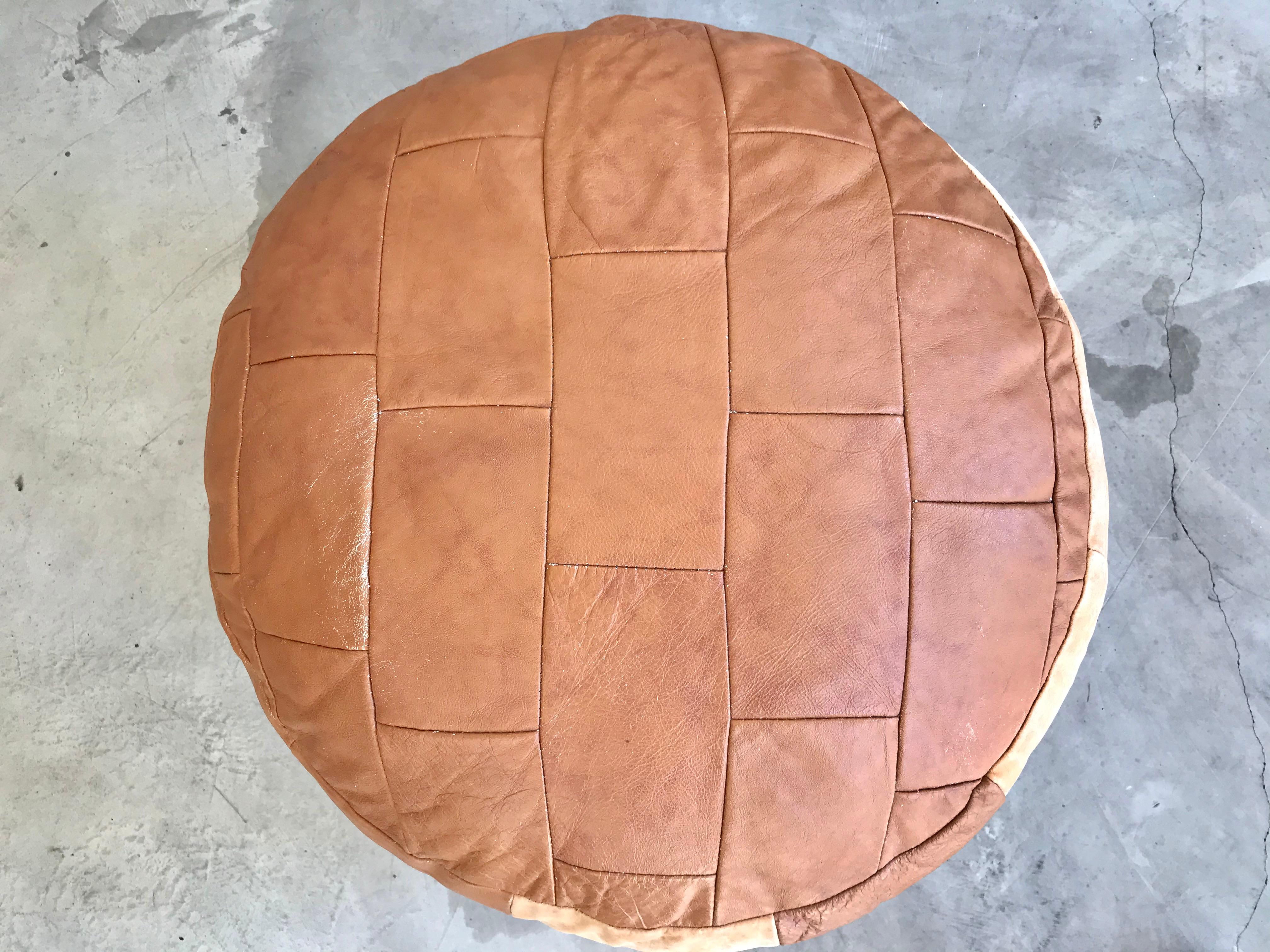 De Sede Patchwork Brown Beige Leather Ottoman 2