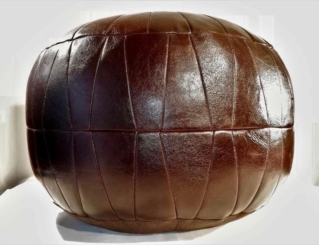 leather patchwork ottoman