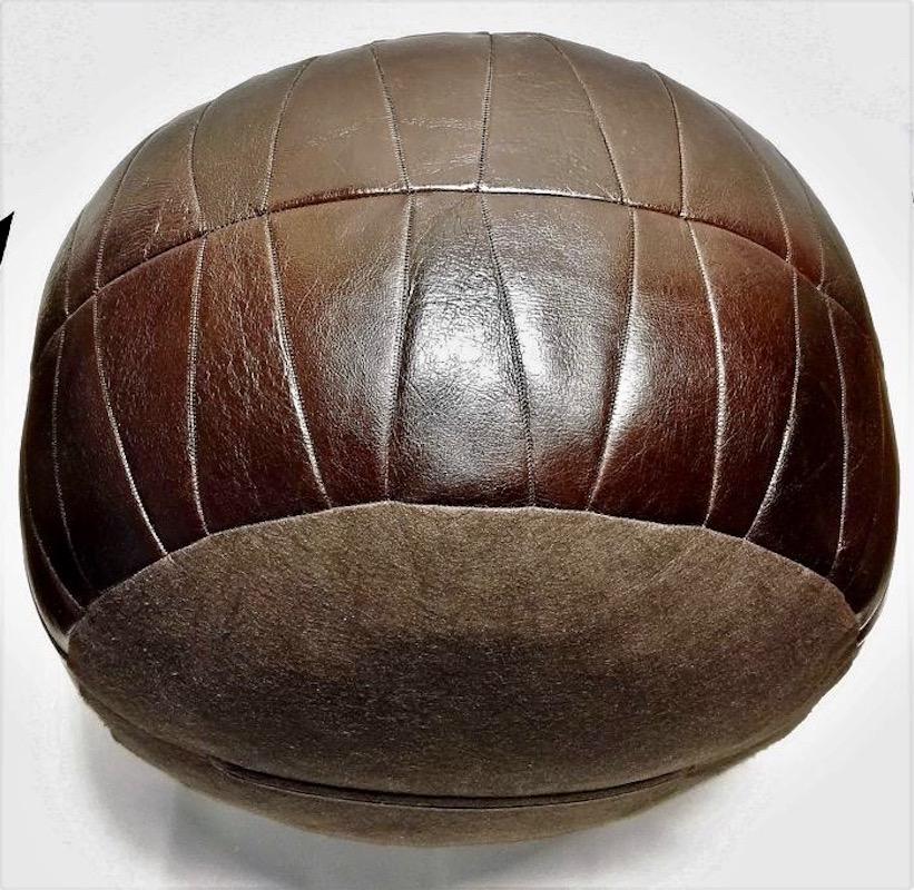 Swiss De Sede Patchwork Brown Leather Ottoman