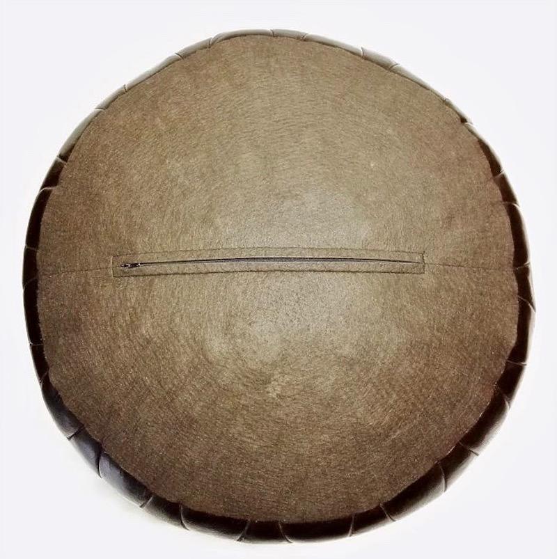 Late 20th Century De Sede Patchwork Brown Leather Ottoman