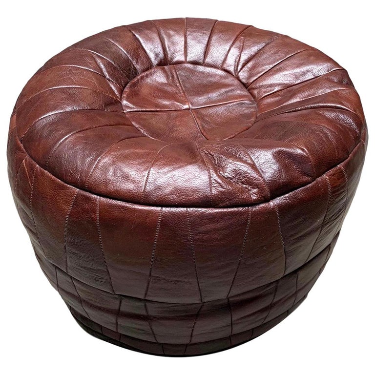 De Sede Patchwork Brown Leather Ottomans at 1stdibs