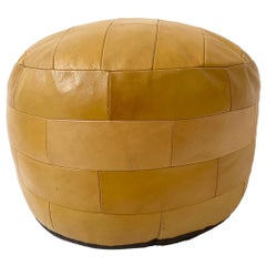 De Sede Patchwork Dark Yellow Leather Pouf