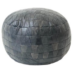 De Sede Patchwork Gray Leather Pouf