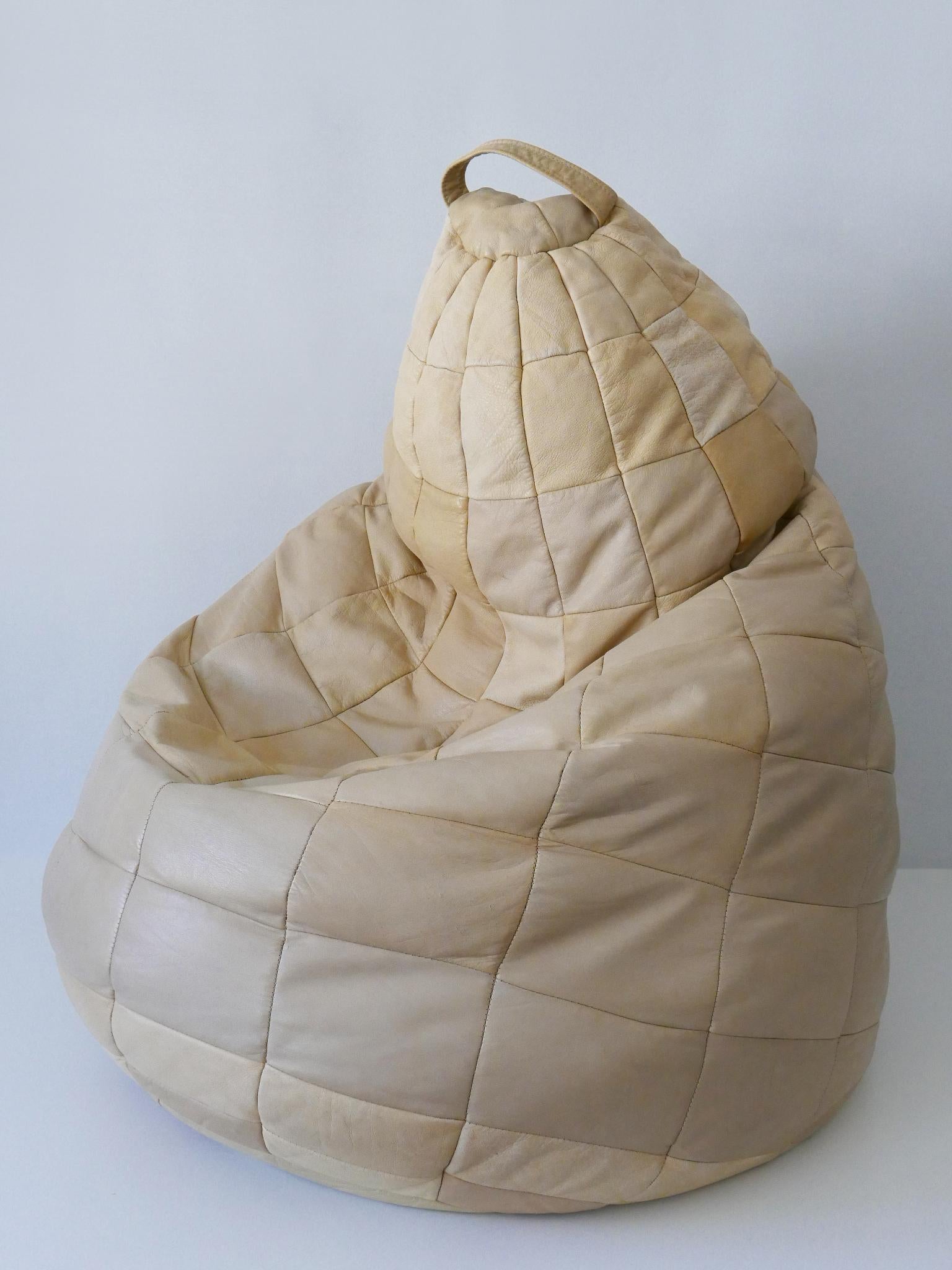 De Sede Patchwork- Beanbag oder Ottomane aus Leder, Schweiz 1970er Jahre im Angebot 4
