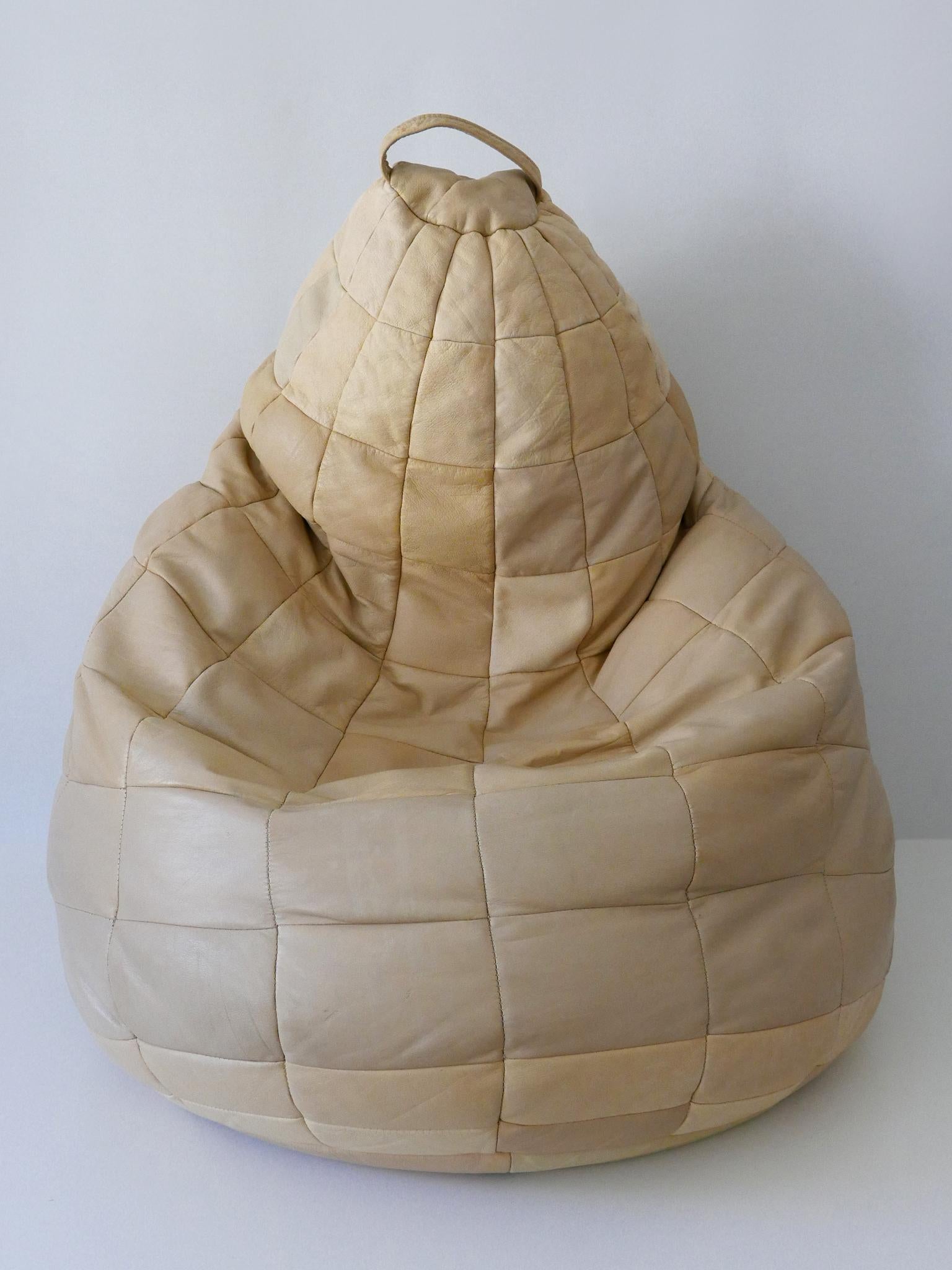 De Sede Patchwork- Beanbag oder Ottomane aus Leder, Schweiz 1970er Jahre im Angebot 5