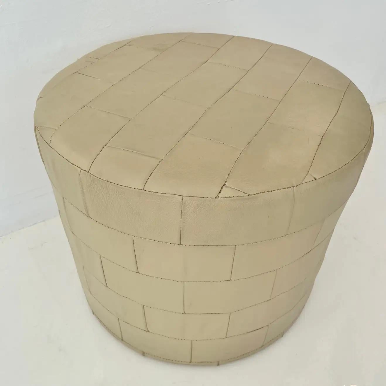 De Sede Patchwork Leather Ottoman In Good Condition For Sale In Los Angeles, CA
