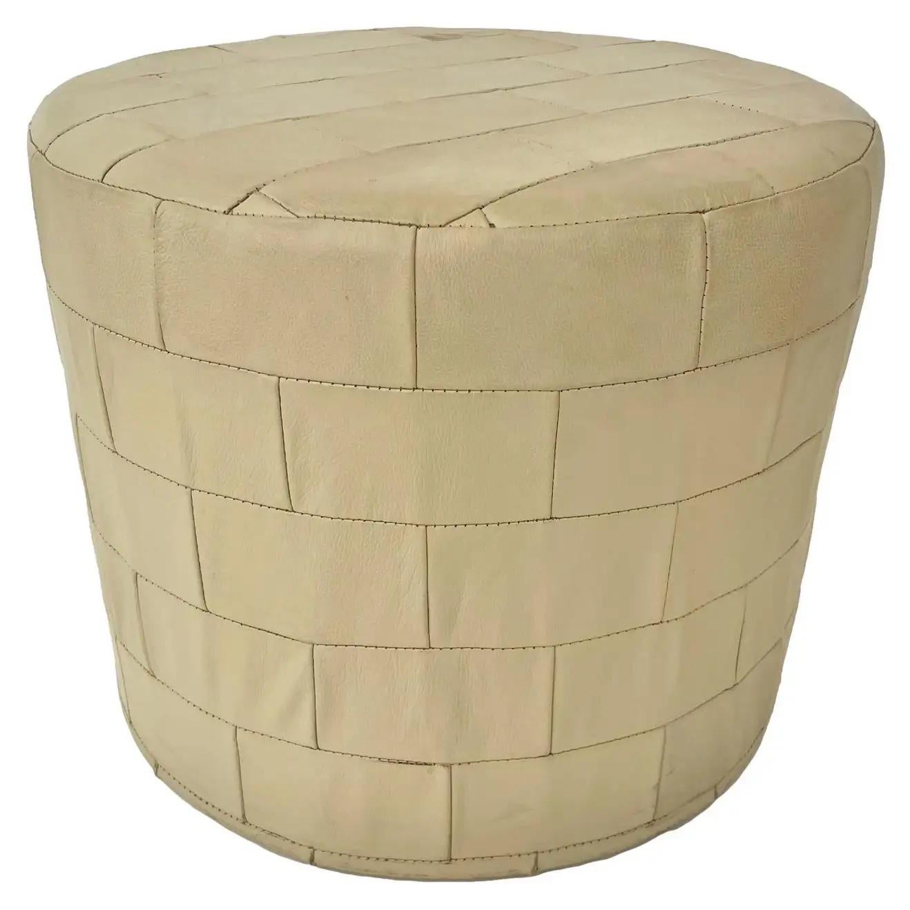 De Sede Patchwork Leather Ottoman For Sale