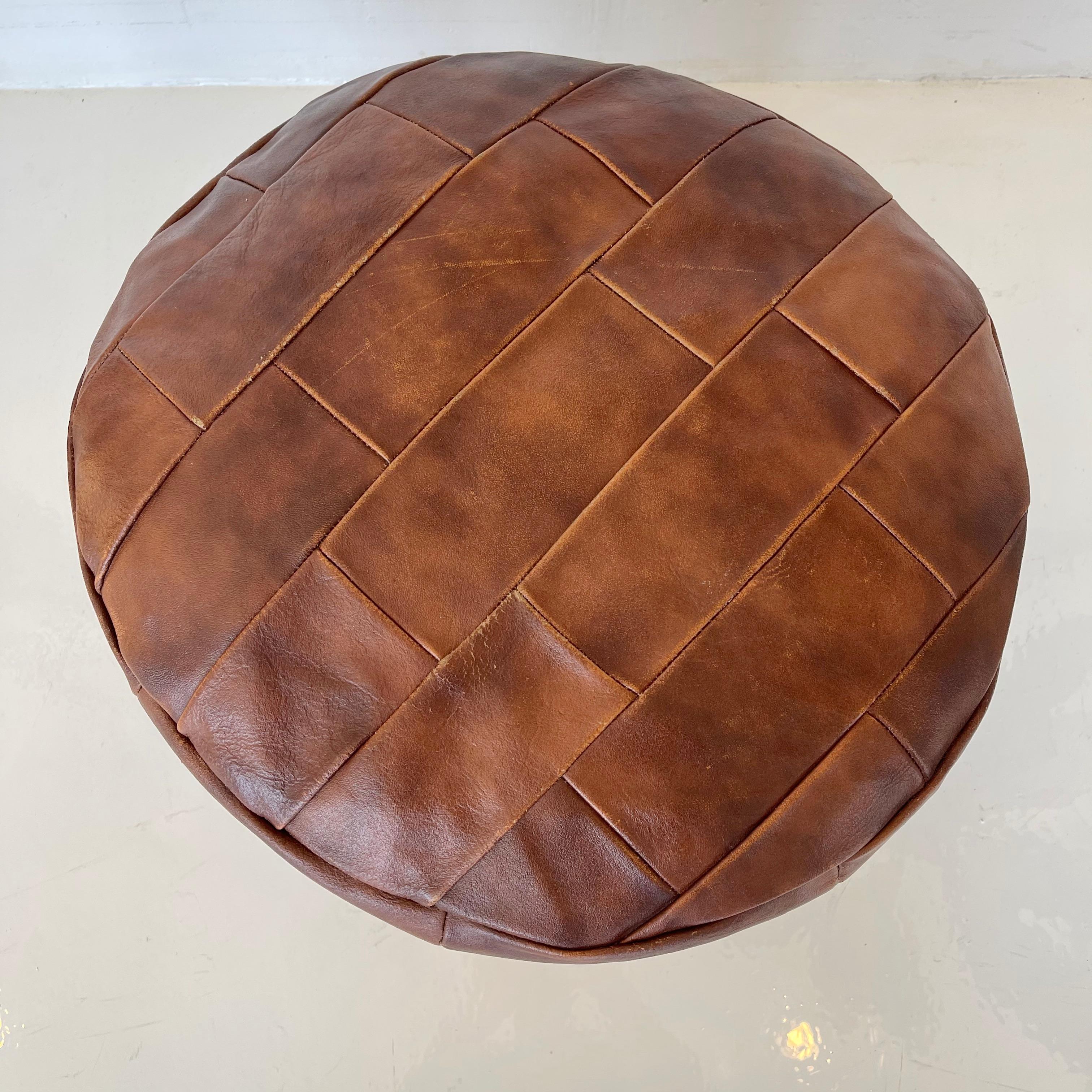 Swiss De Sede Patchwork Leather Pouf